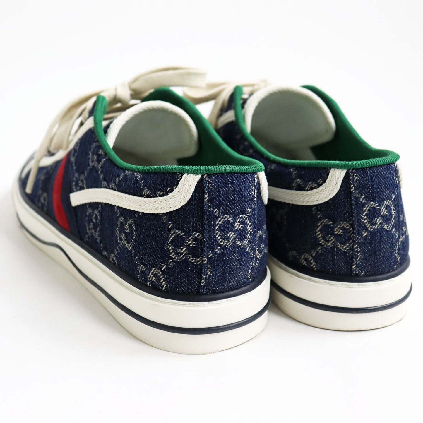 GUCCI Low cut sneakers 606111 GG jacquard denim multicolor Gucci Tennis 1977 7+