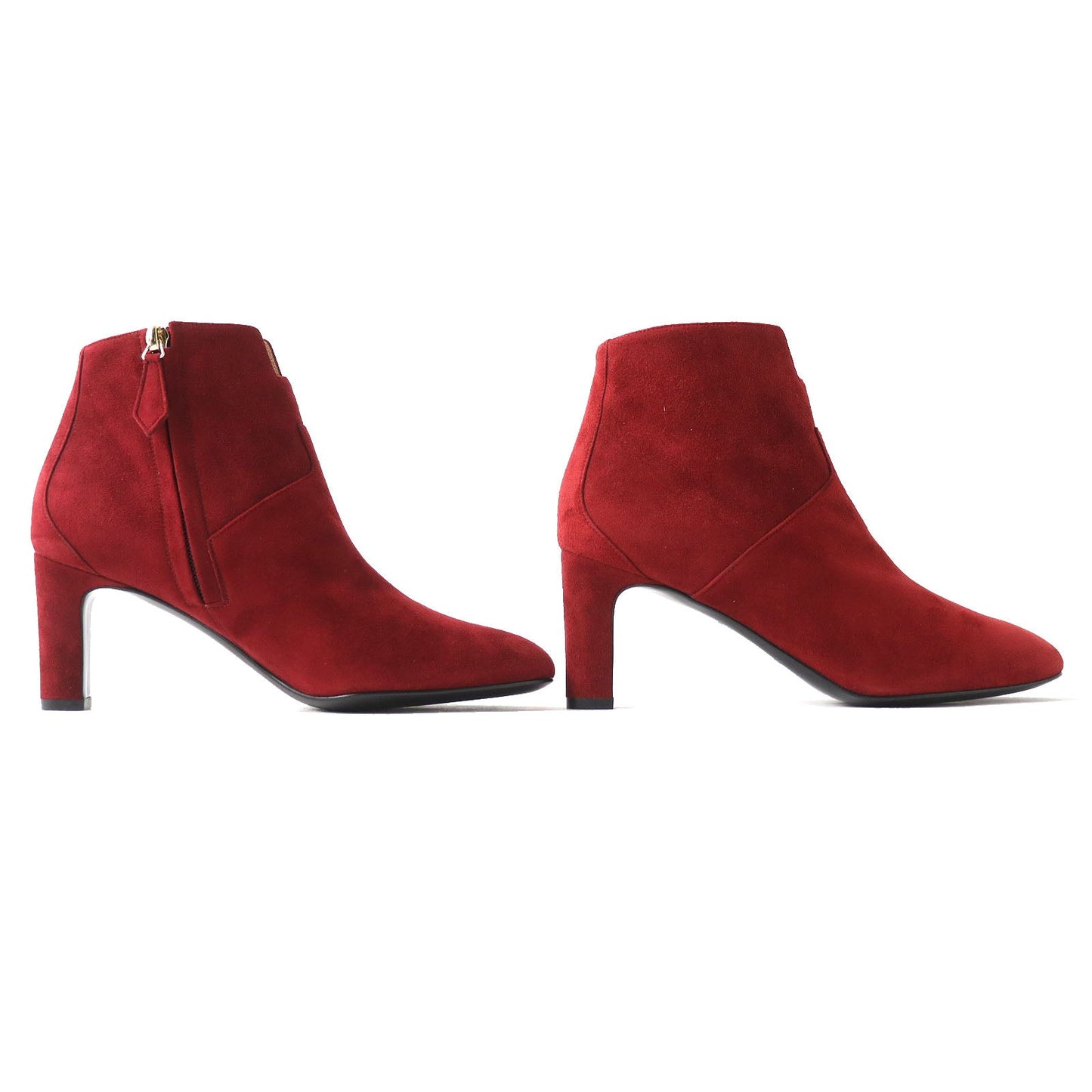 HERMES short boots Suede leather Red type 36.5