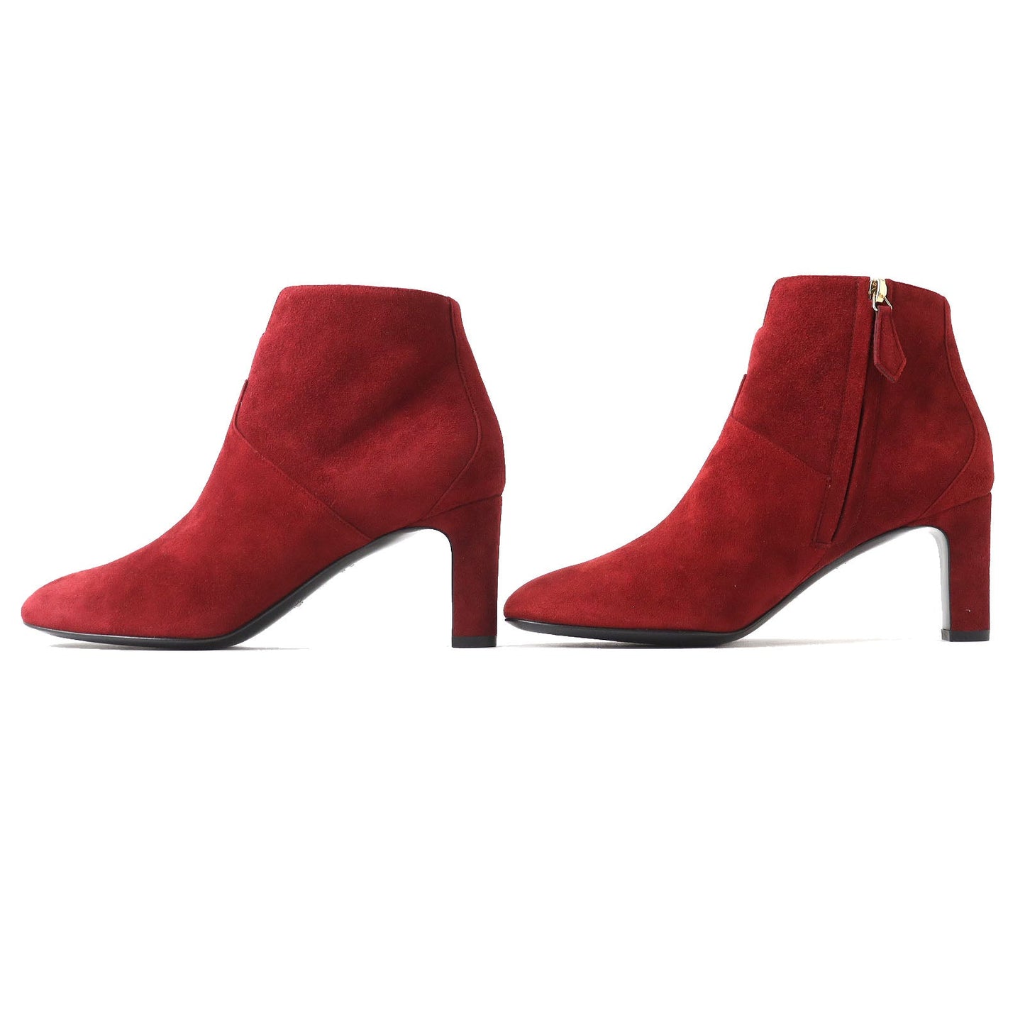 HERMES short boots Suede leather Red type 36.5