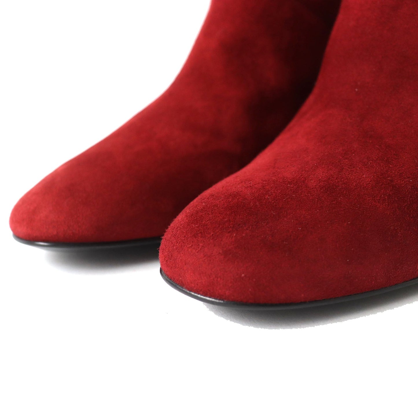 HERMES short boots Suede leather Red type 36.5