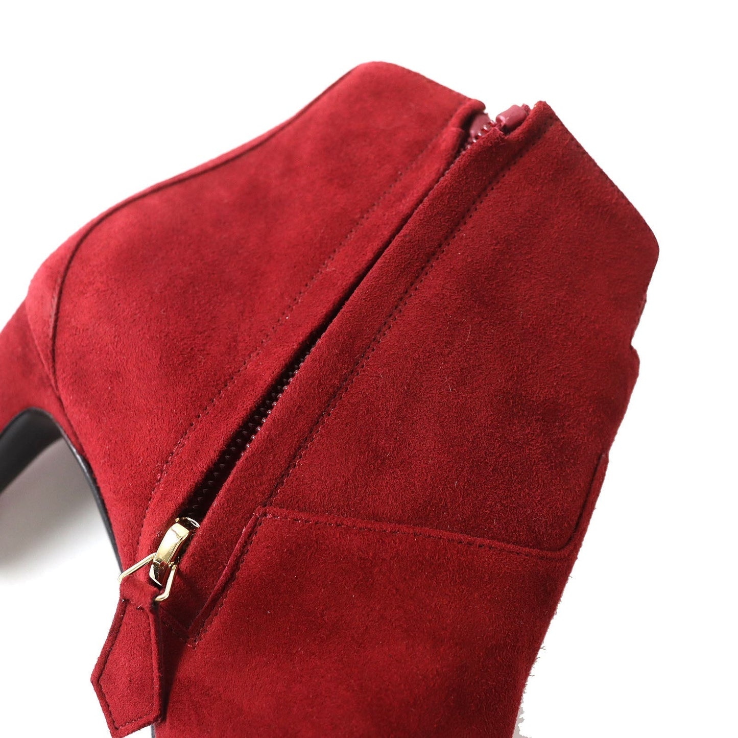 HERMES short boots Suede leather Red type 36.5