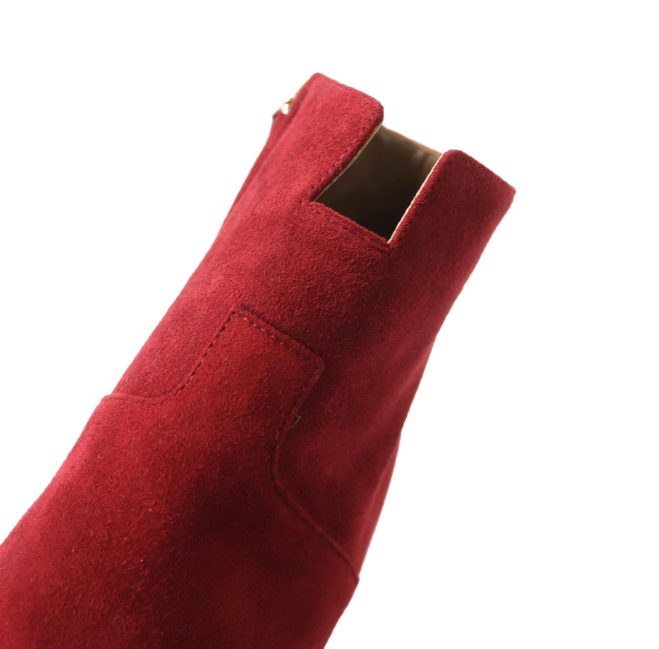 HERMES short boots Suede leather Red type 36.5