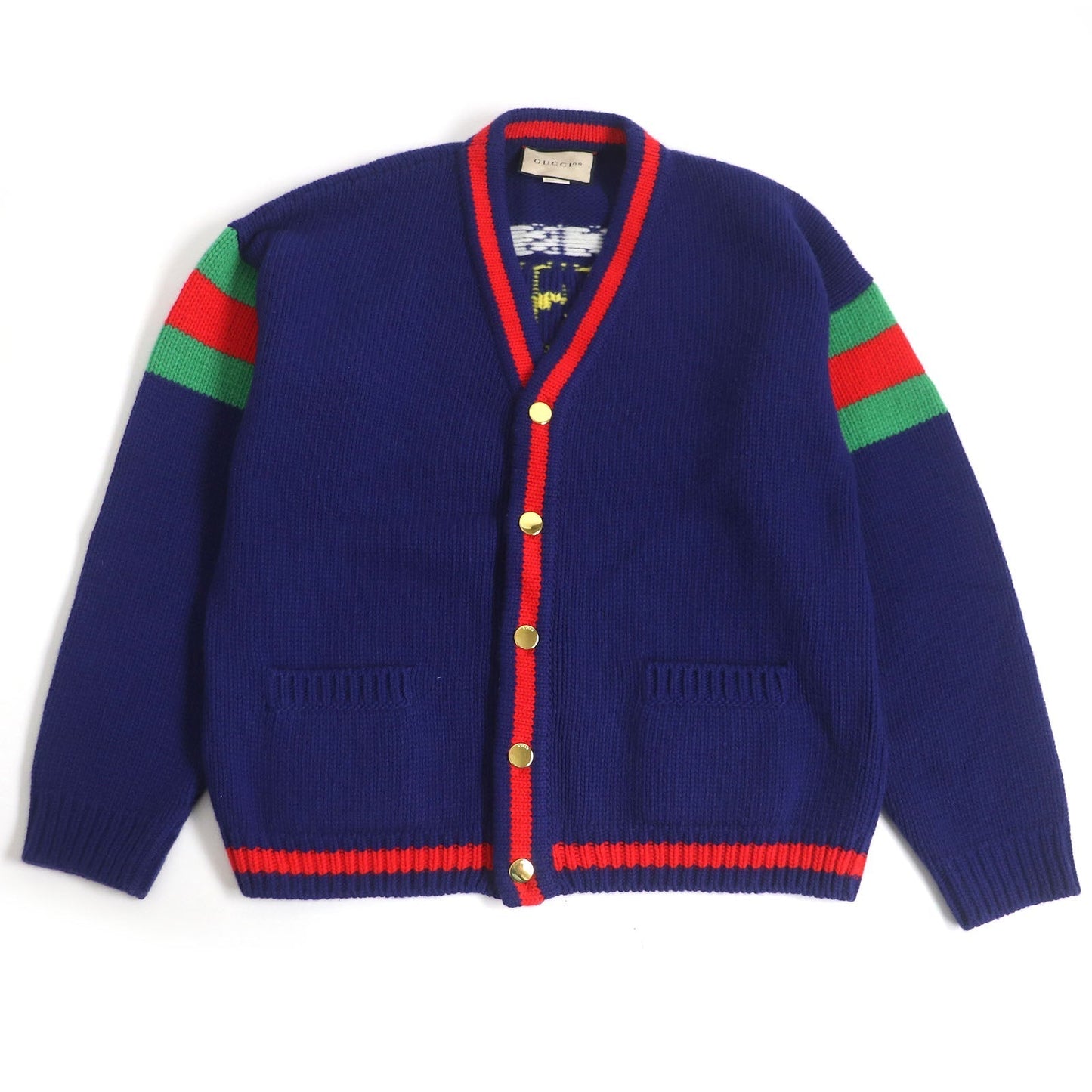 GUCCI cardigan 676389 wool blue L