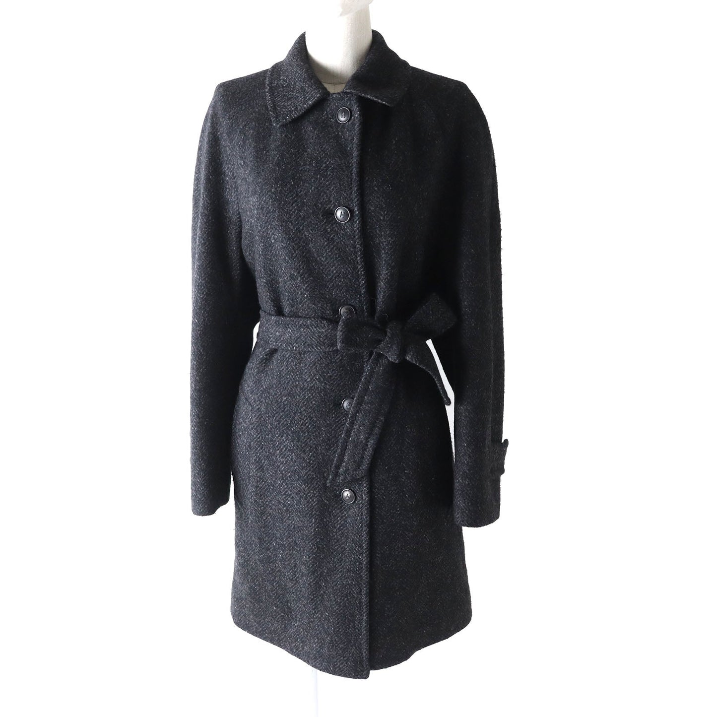 HERMES coat Outer: 100% cashmere, Lining: 100% silk Dark gray Women 36 Used