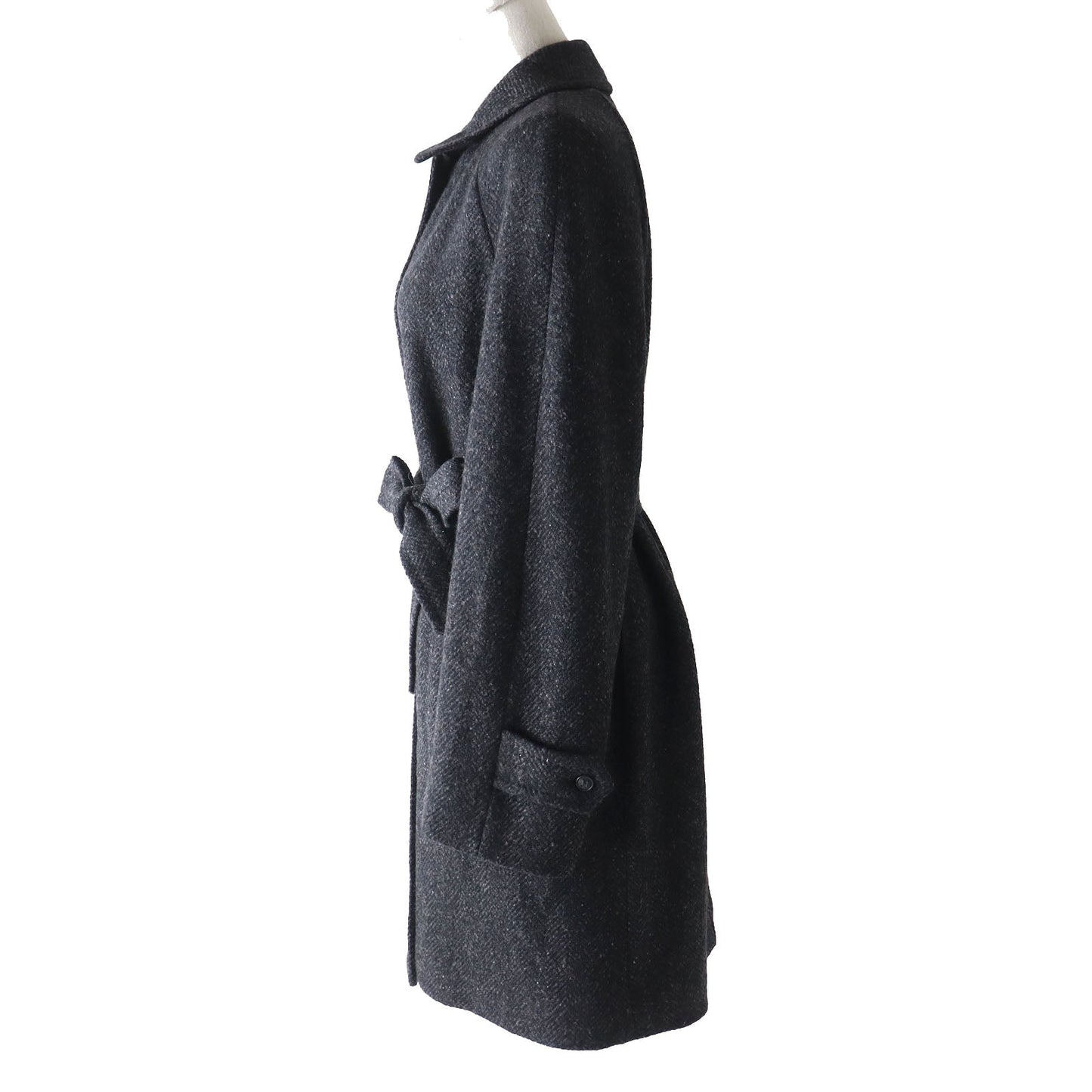 HERMES coat Outer: 100% cashmere, Lining: 100% silk Dark gray Women 36 Used