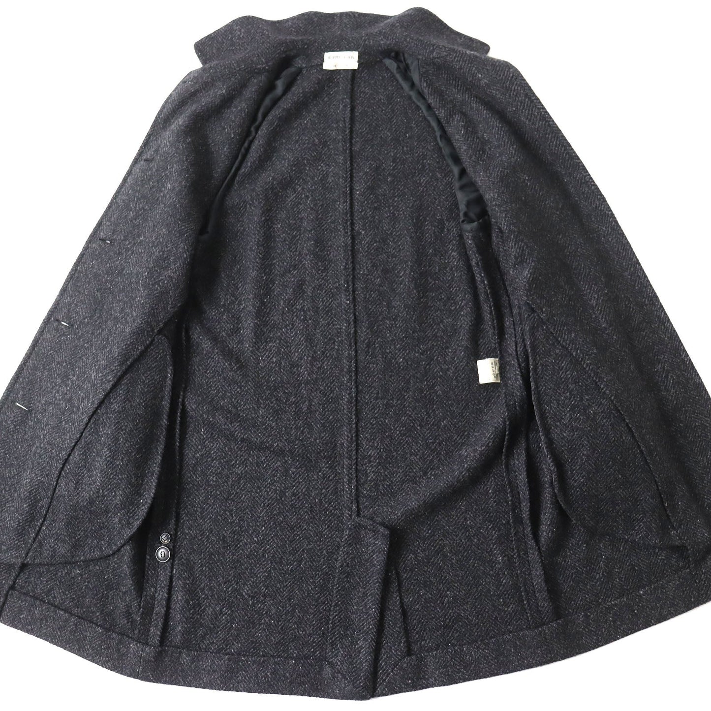 HERMES coat Outer: 100% cashmere, Lining: 100% silk Dark gray Women 36 Used