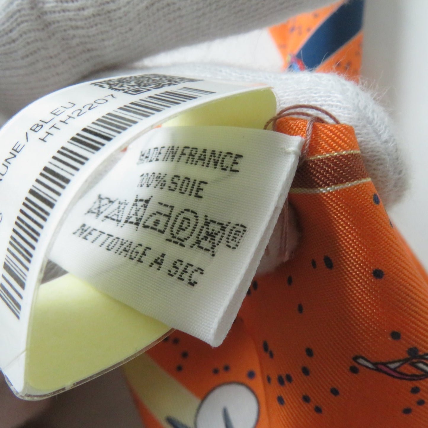 HERMES scarf Main: 100% silk ORANGE/JAUNE/BLEU SPACE DERBY Twilly Women Used