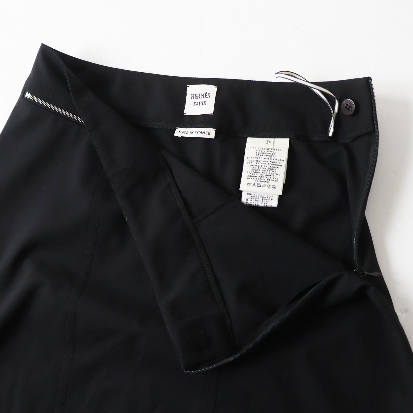 HERMES Tight Skirt wool black 34