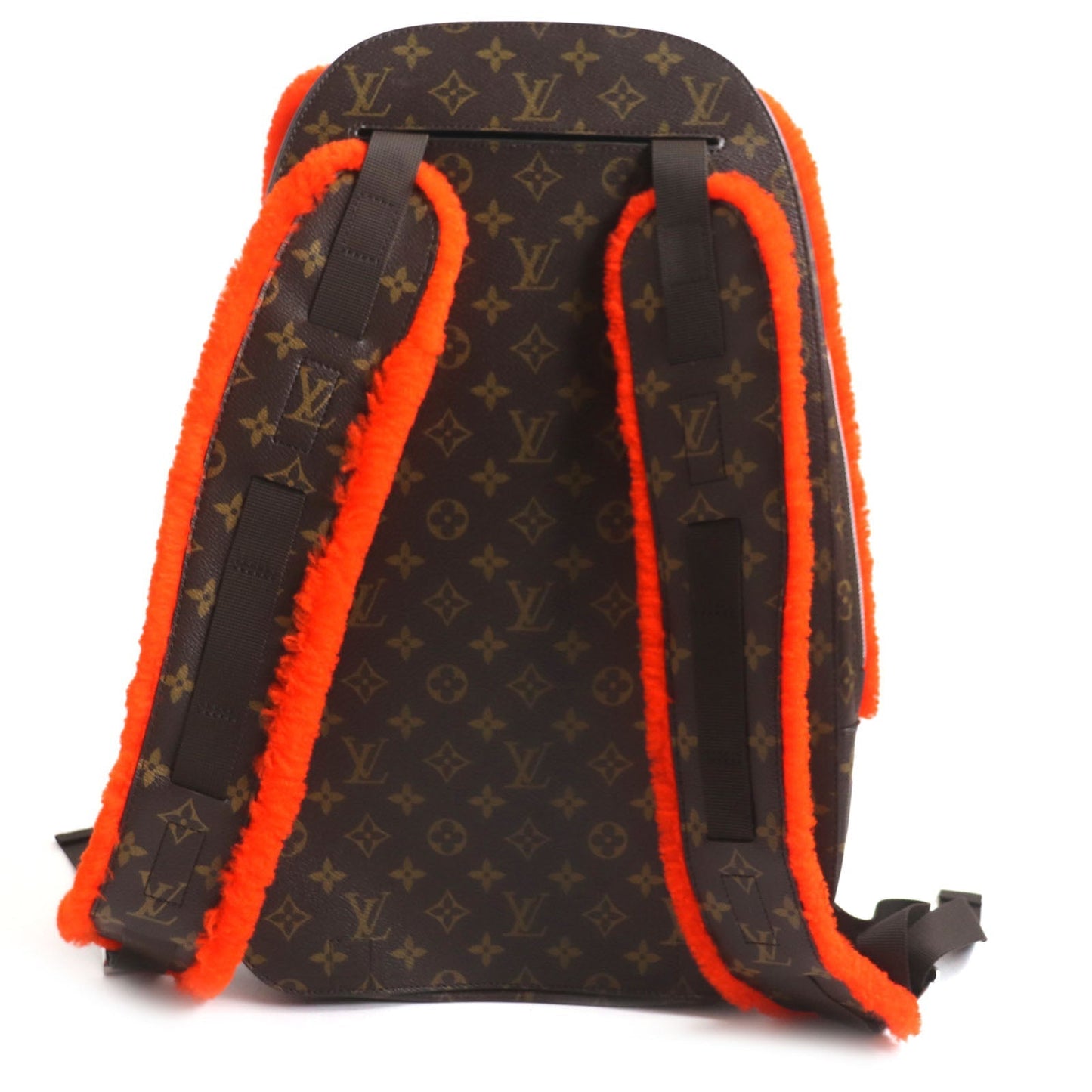 LOUIS VUITTON Backpack M40277 Monogram canvas x fleece/sheepskin Orange Monogram 2014 Celebrating Monogram Sac a do Bosphore mens Used