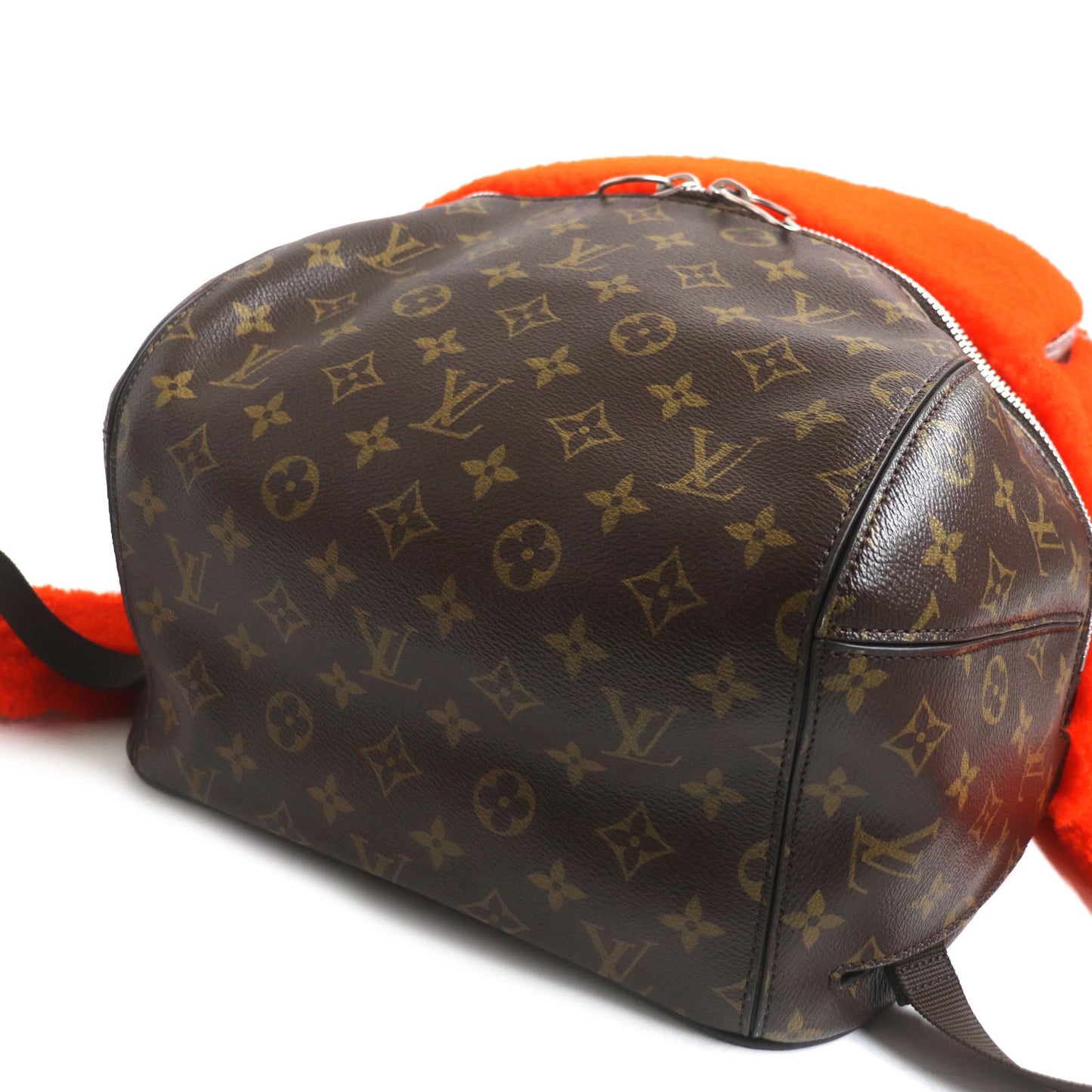 LOUIS VUITTON Backpack M40277 Monogram canvas x fleece/sheepskin Orange Monogram 2014 Celebrating Monogram Sac a do Bosphore mens Used