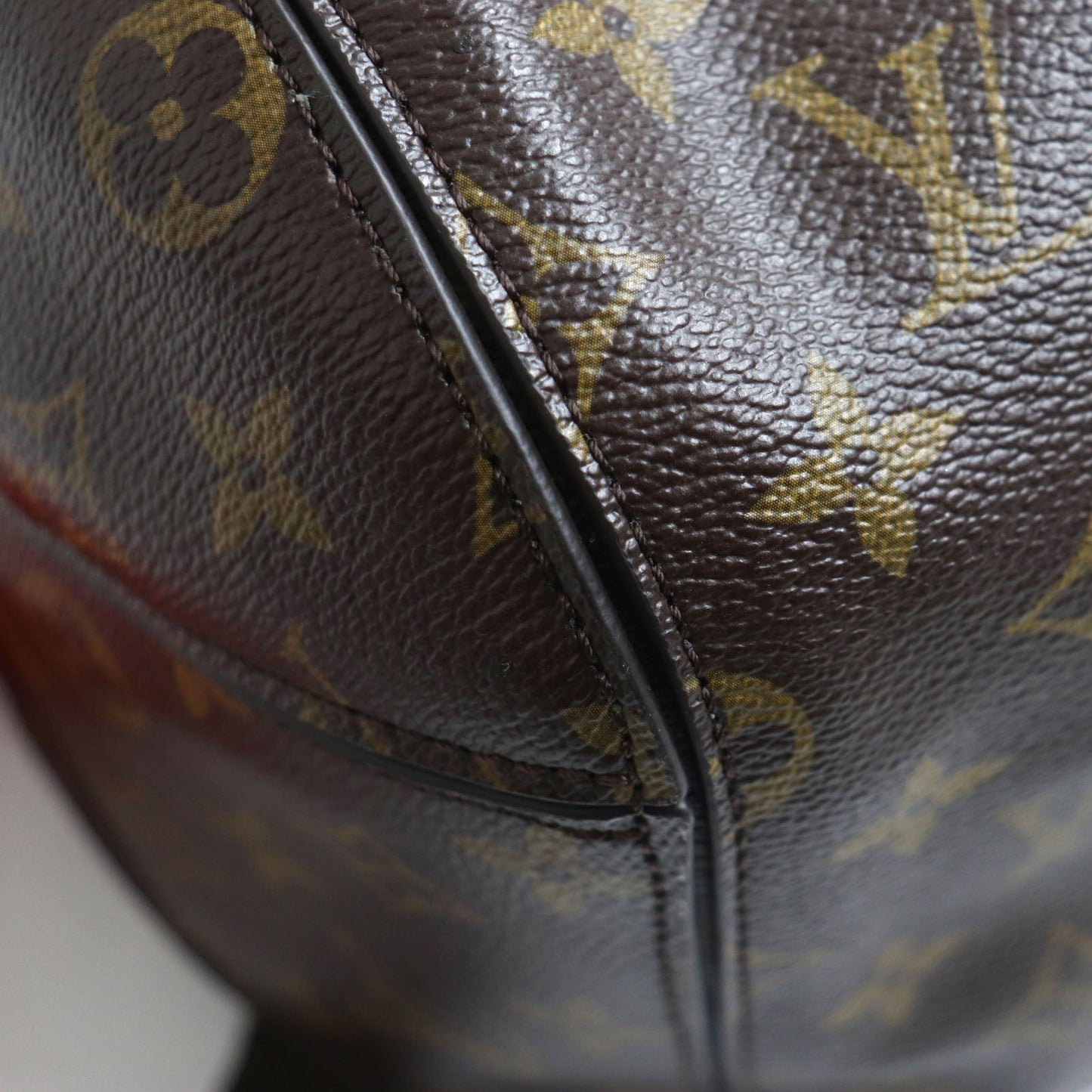 LOUIS VUITTON Backpack M40277 Monogram canvas x fleece/sheepskin Orange Monogram 2014 Celebrating Monogram Sac a do Bosphore mens Used