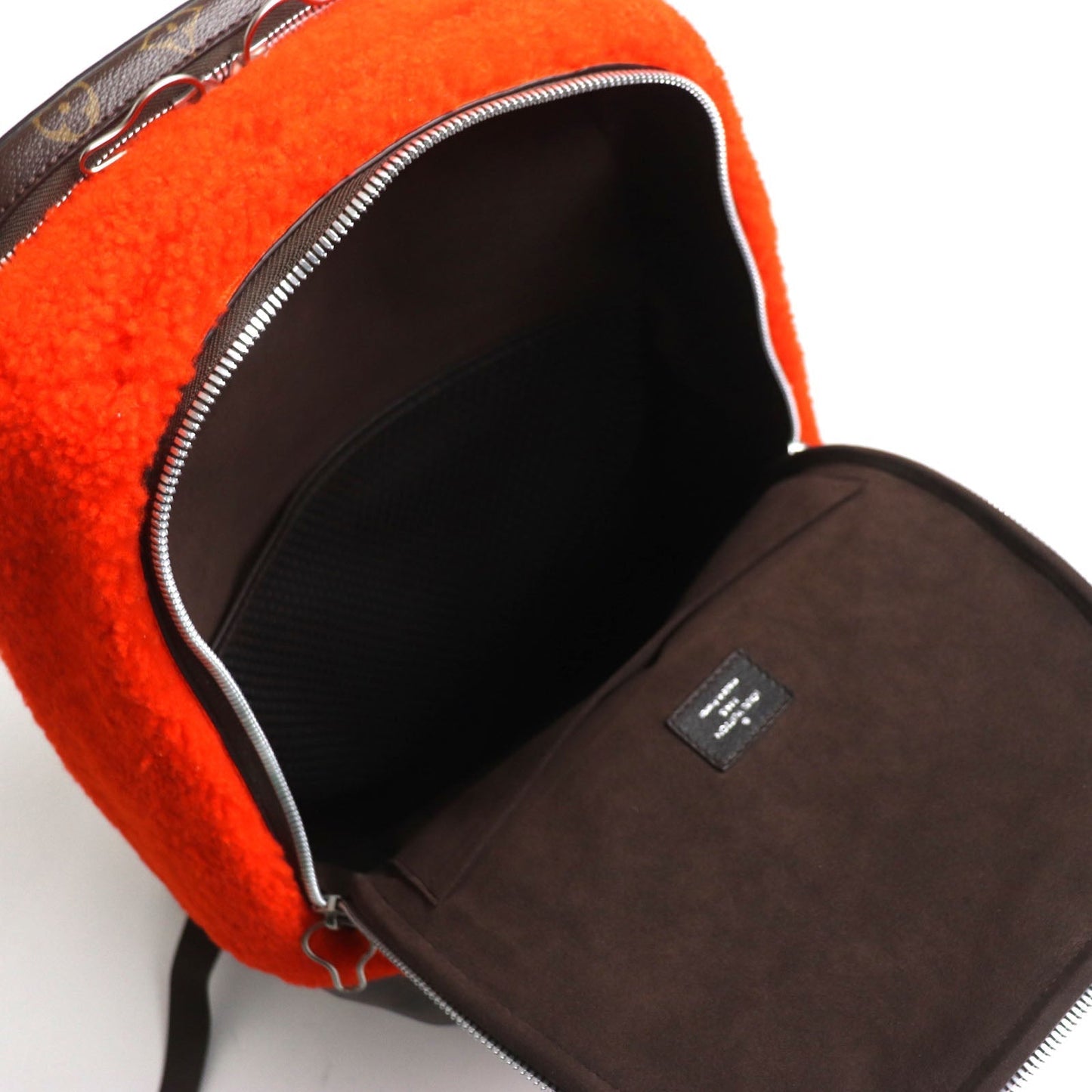 LOUIS VUITTON Backpack M40277 Monogram canvas x fleece/sheepskin Orange Monogram 2014 Celebrating Monogram Sac a do Bosphore mens Used