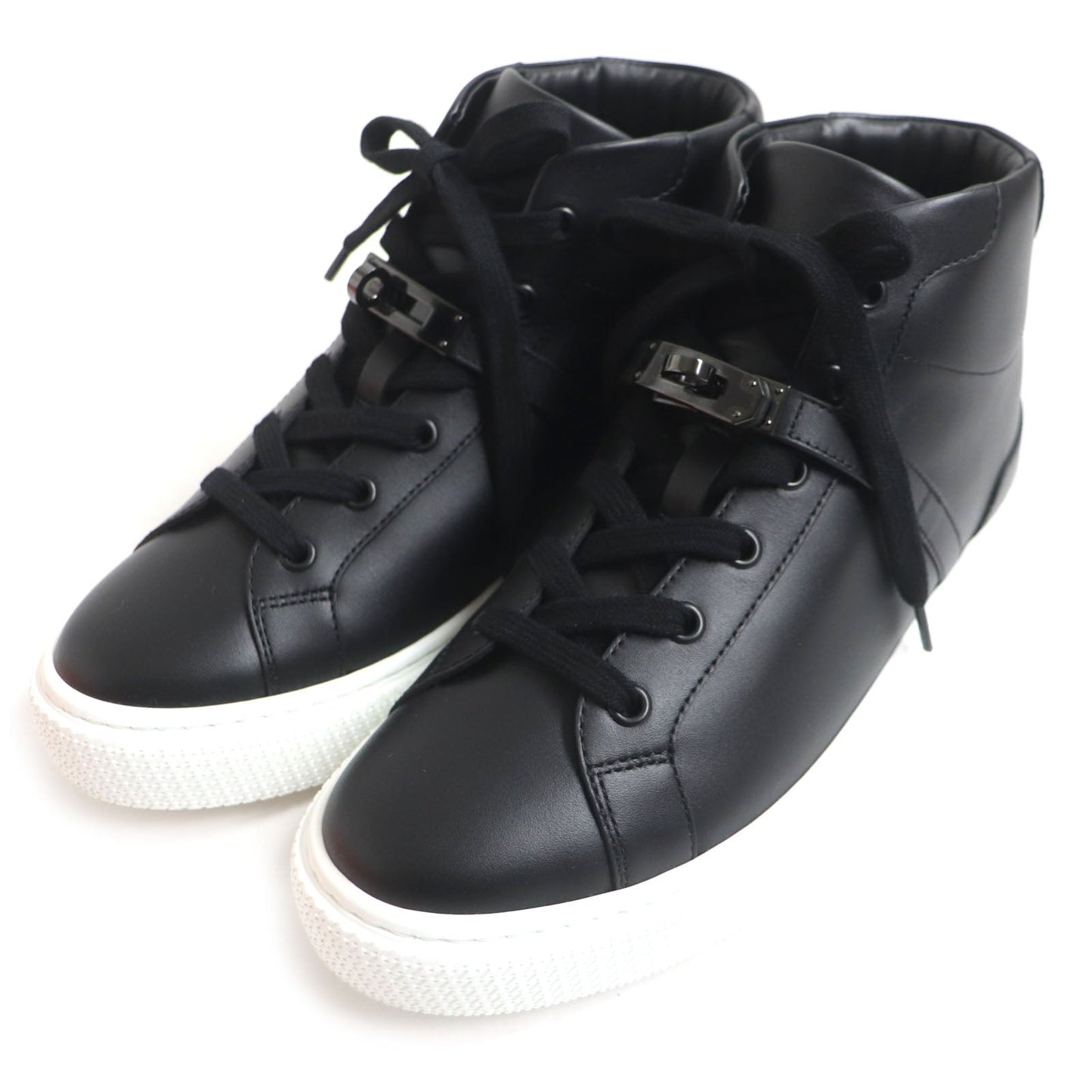 HERMES High cut sneakers Main: Leather black Daydream mens 39.5 Used