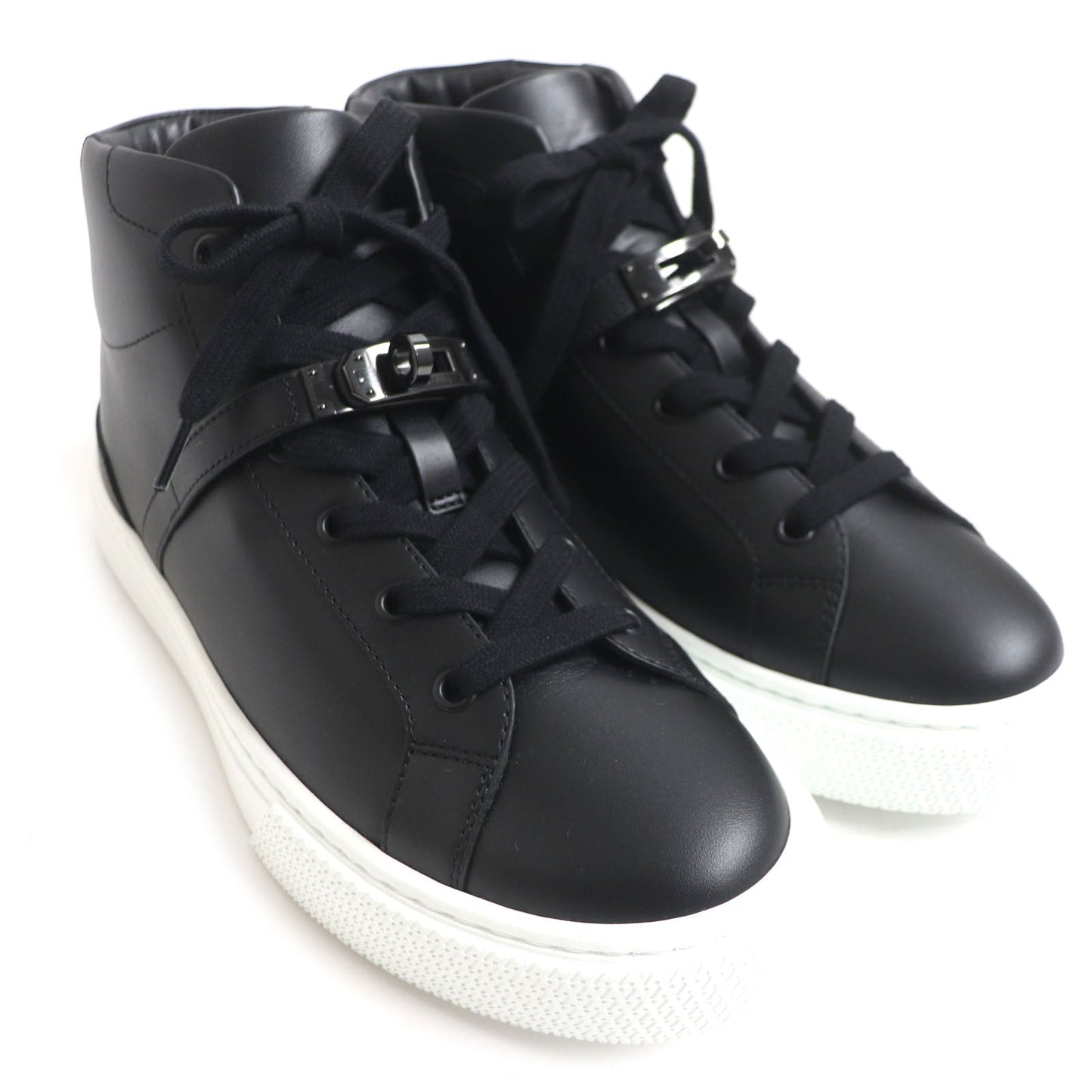 HERMES High cut sneakers Main: Leather black Daydream mens 39.5 Used