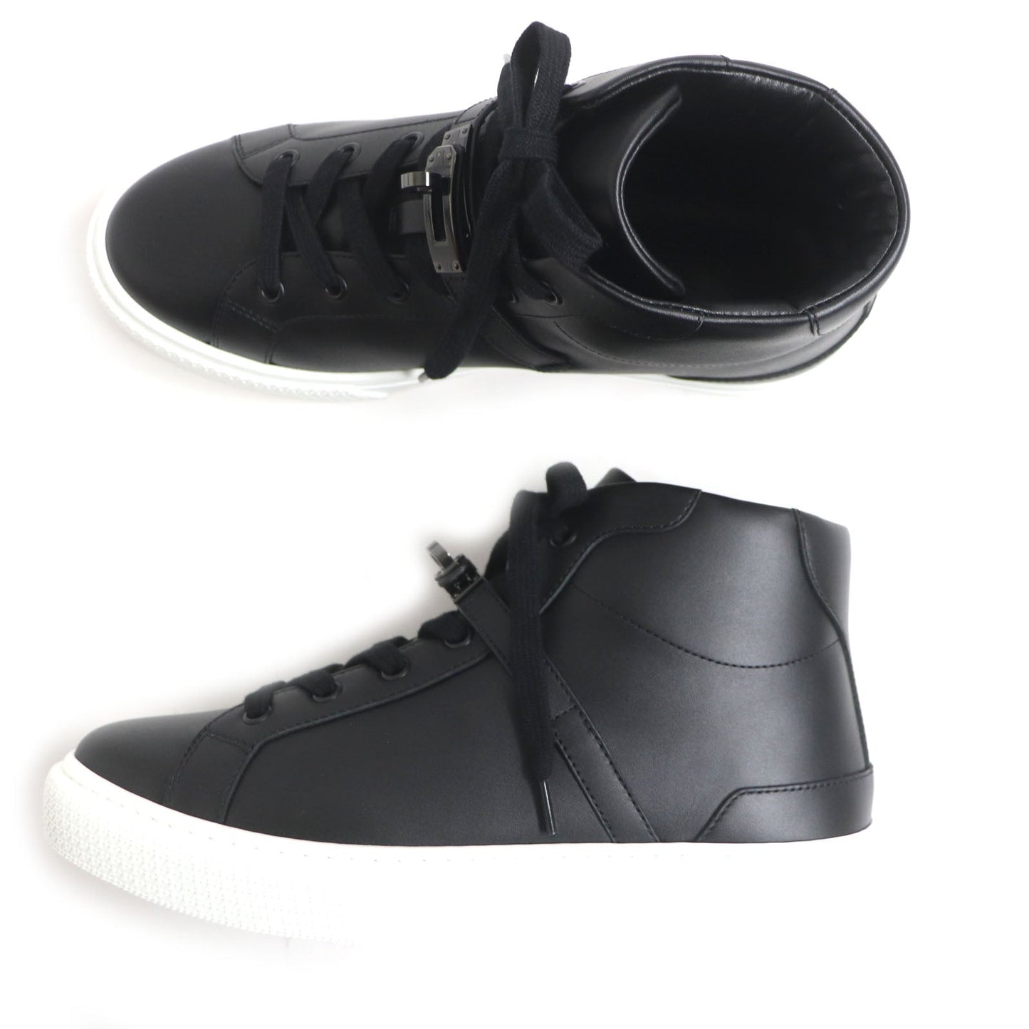 HERMES High cut sneakers Main: Leather black Daydream mens 39.5 Used