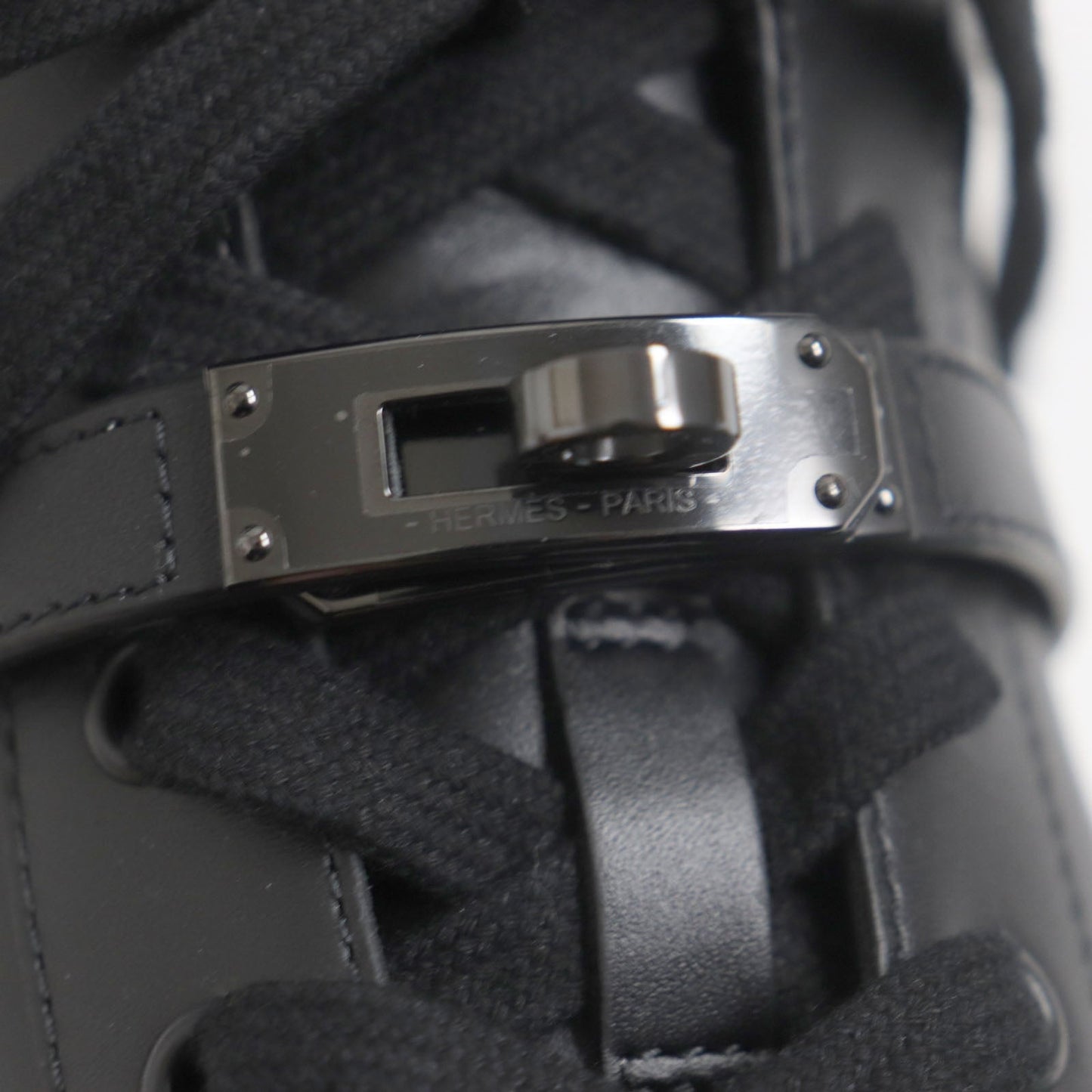HERMES High cut sneakers Main: Leather black Daydream mens 39.5 Used