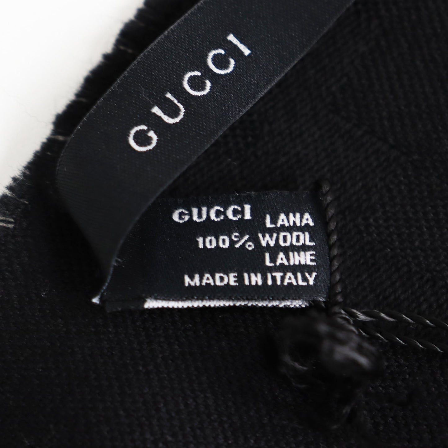 GUCCI Scarf Main: 100% wool black mens Used