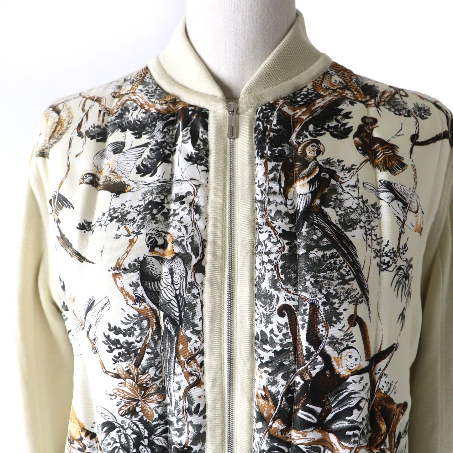 HERMES Nylon jacket silk beige 34
