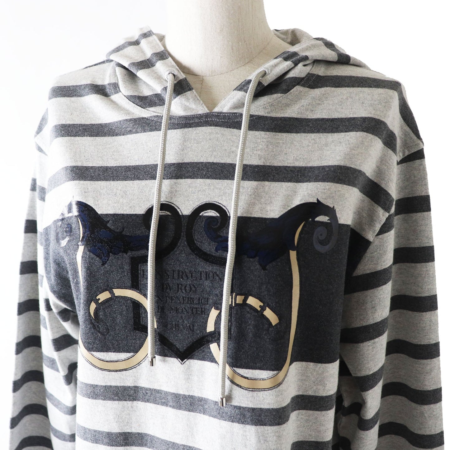 HERMES one piece cotton Gray Border Pattern L'Instruction du Roy 34
