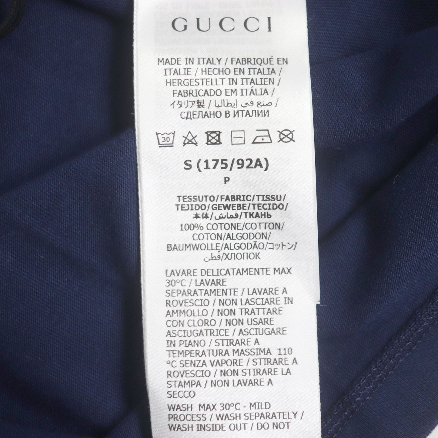 GUCCI Short sleeve T-shirt 548334 cotton Navy S