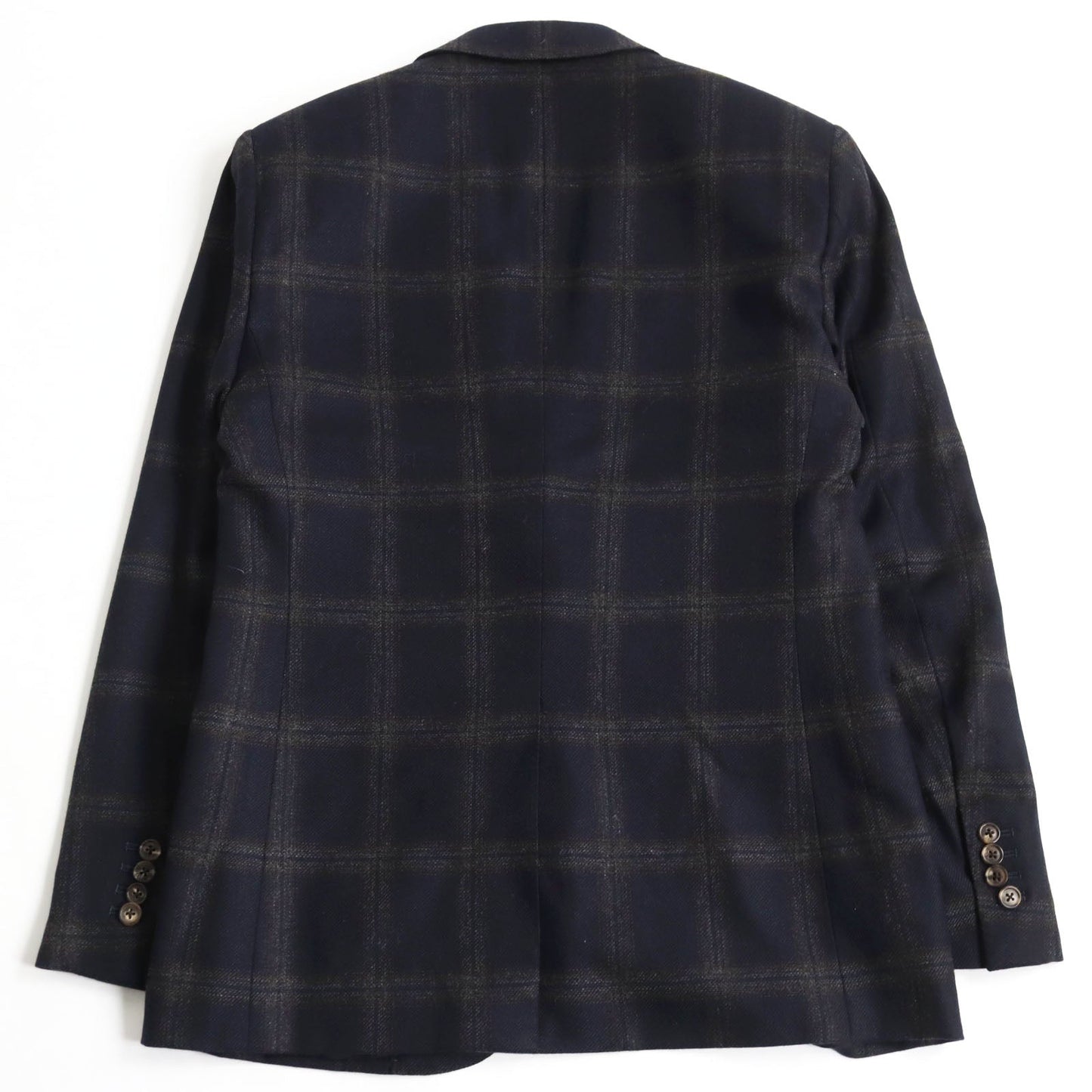HERMES tailored jacket Outer: 100% cashmere, Lining: 100% cupra Navy brown mens 48 Used
