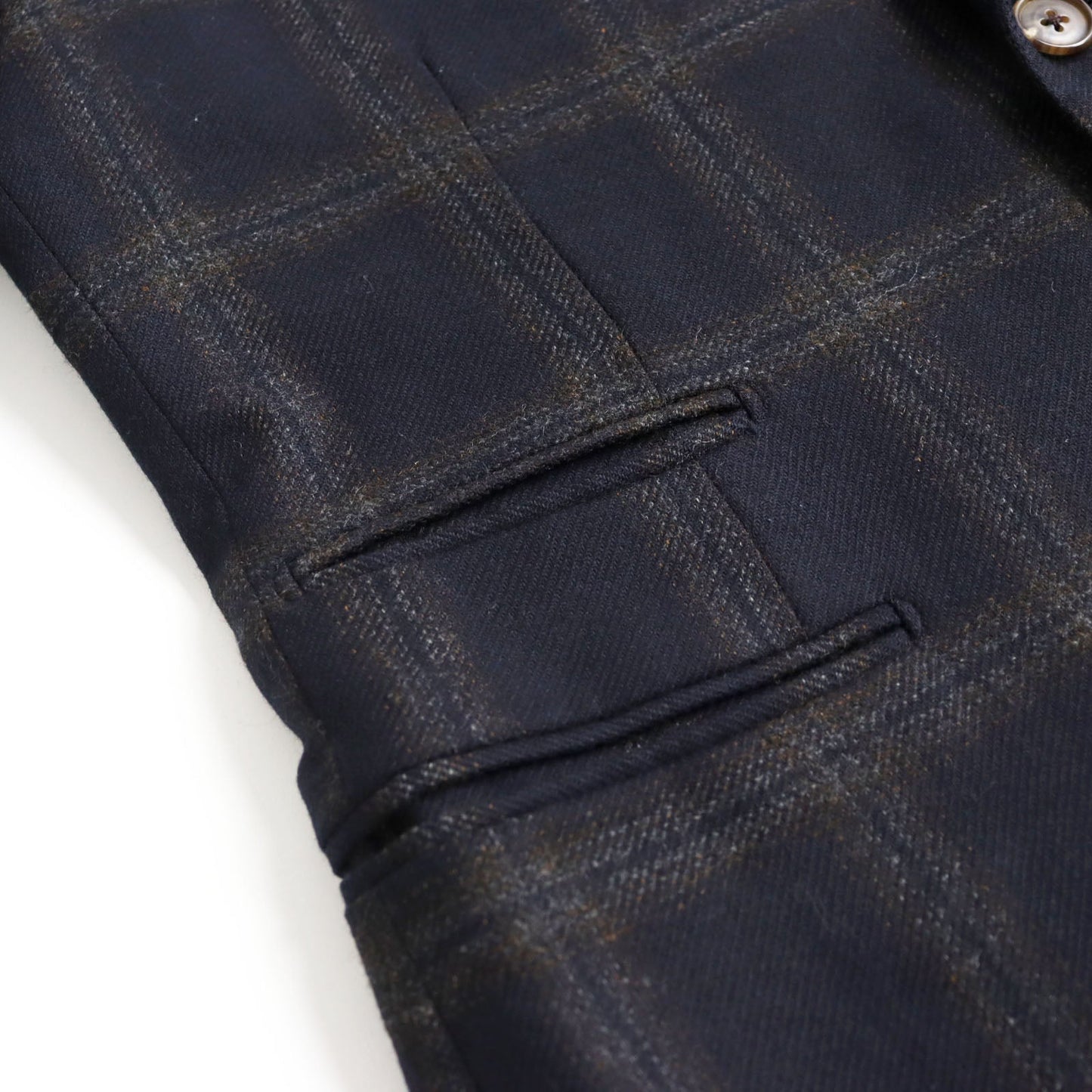 HERMES tailored jacket Outer: 100% cashmere, Lining: 100% cupra Navy brown mens 48 Used