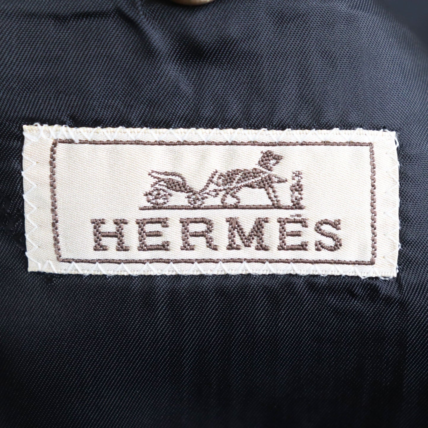 HERMES tailored jacket Outer: 100% cashmere, Lining: 100% cupra Navy brown mens 48 Used