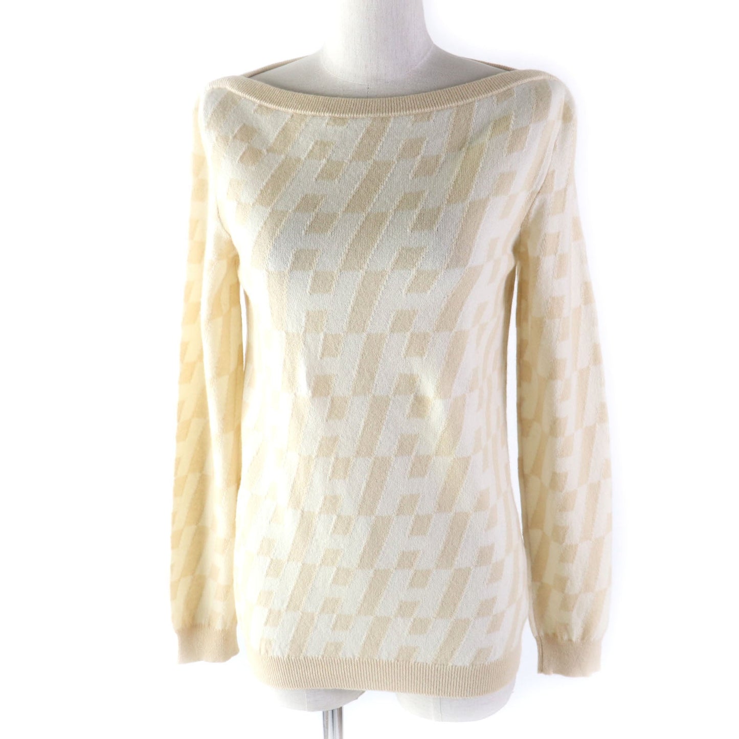 HERMES sweater cashmere Beige Ivory 36