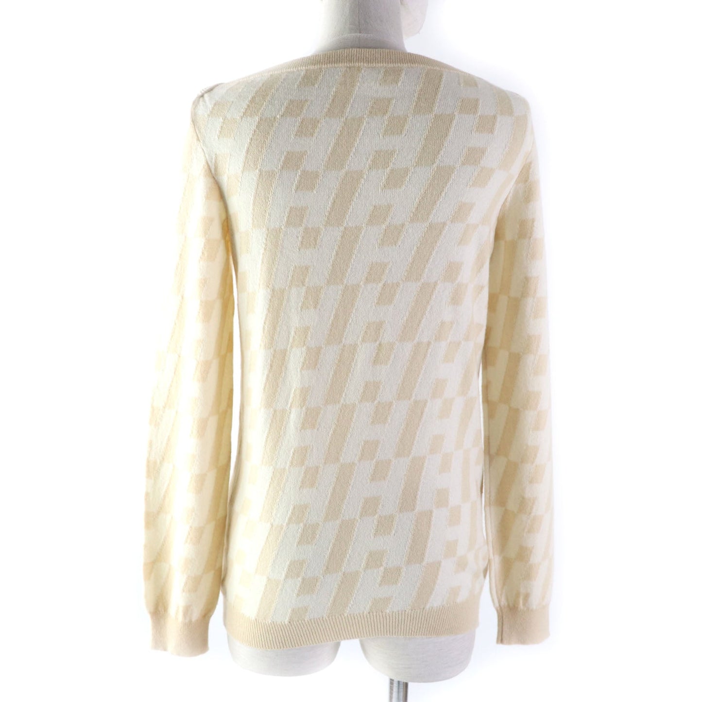 HERMES sweater cashmere Beige Ivory 36