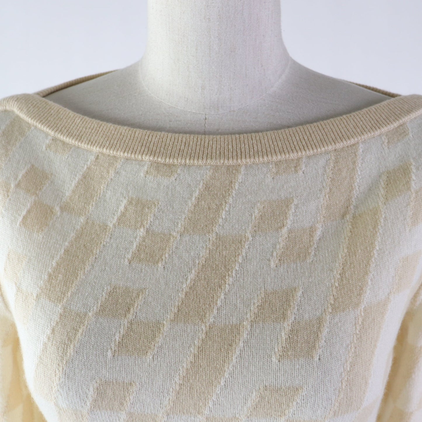 HERMES sweater cashmere Beige Ivory 36