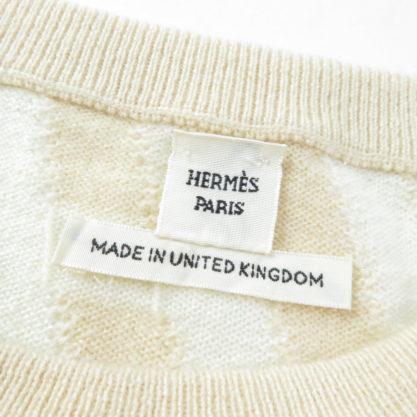 HERMES sweater cashmere Beige Ivory 36