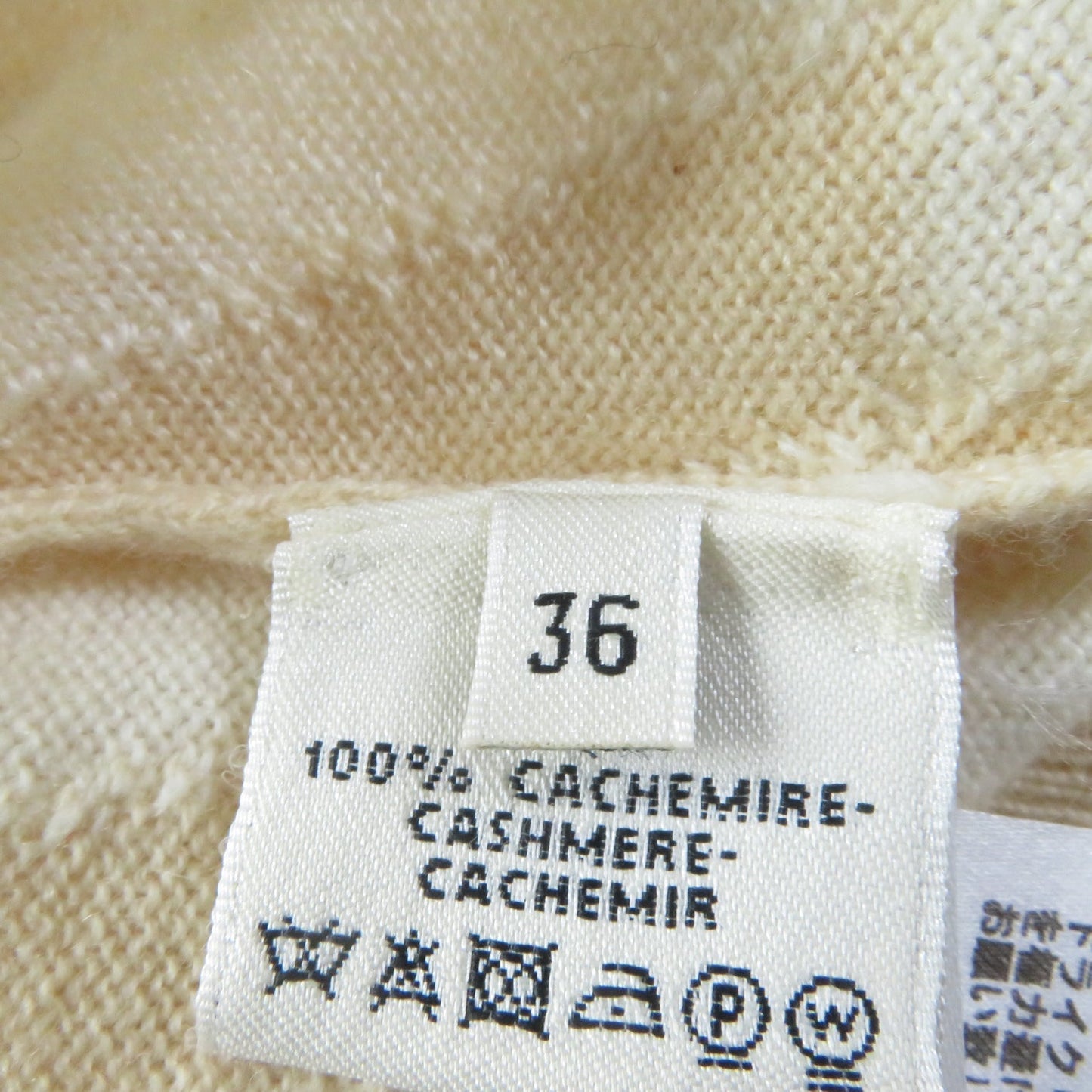 HERMES sweater cashmere Beige Ivory 36