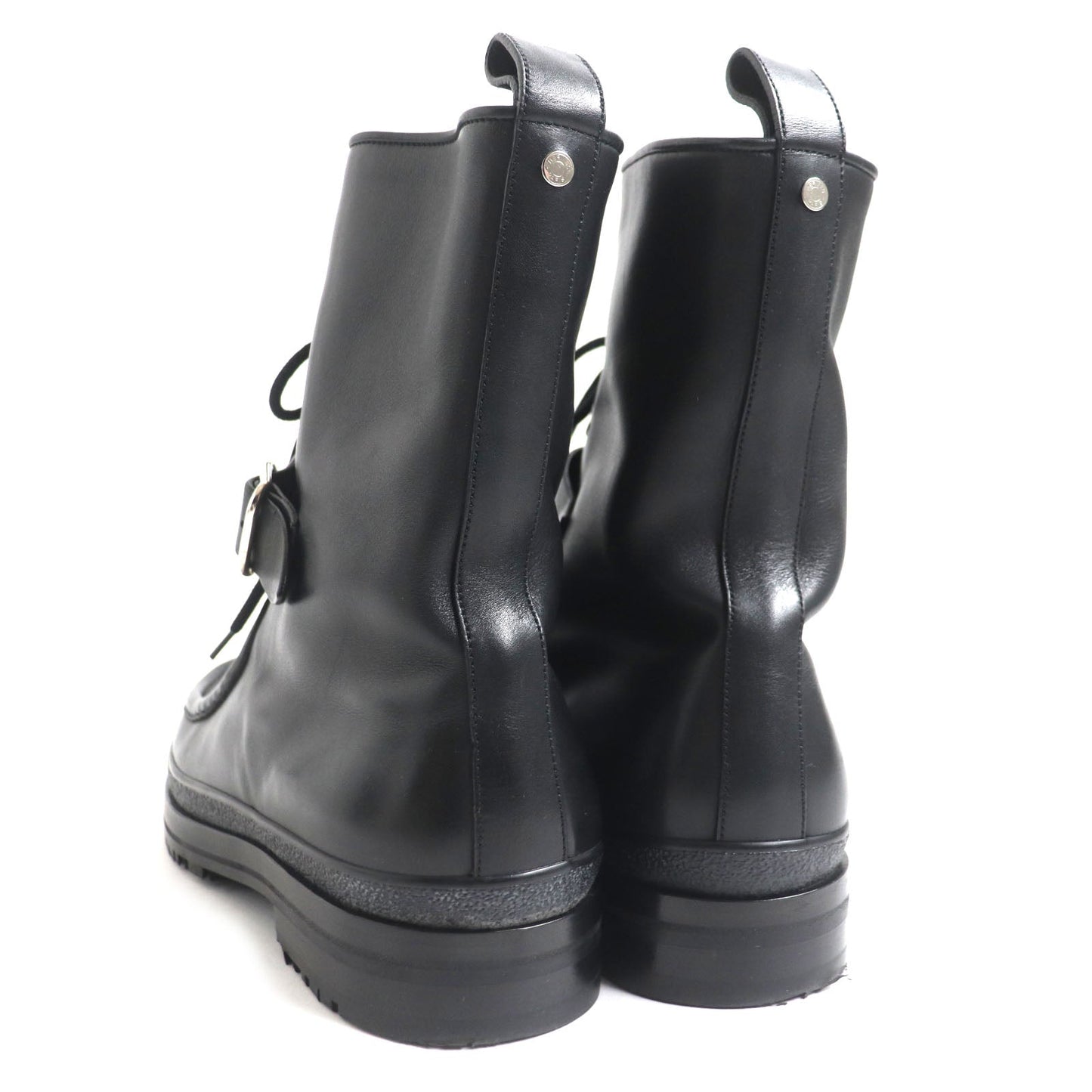 HERMES boots Main: Leather black mens 39.5 Used