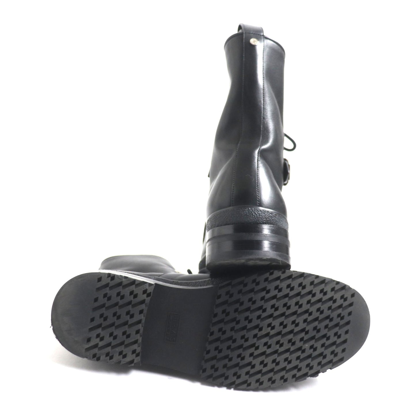 HERMES boots Main: Leather black mens 39.5 Used