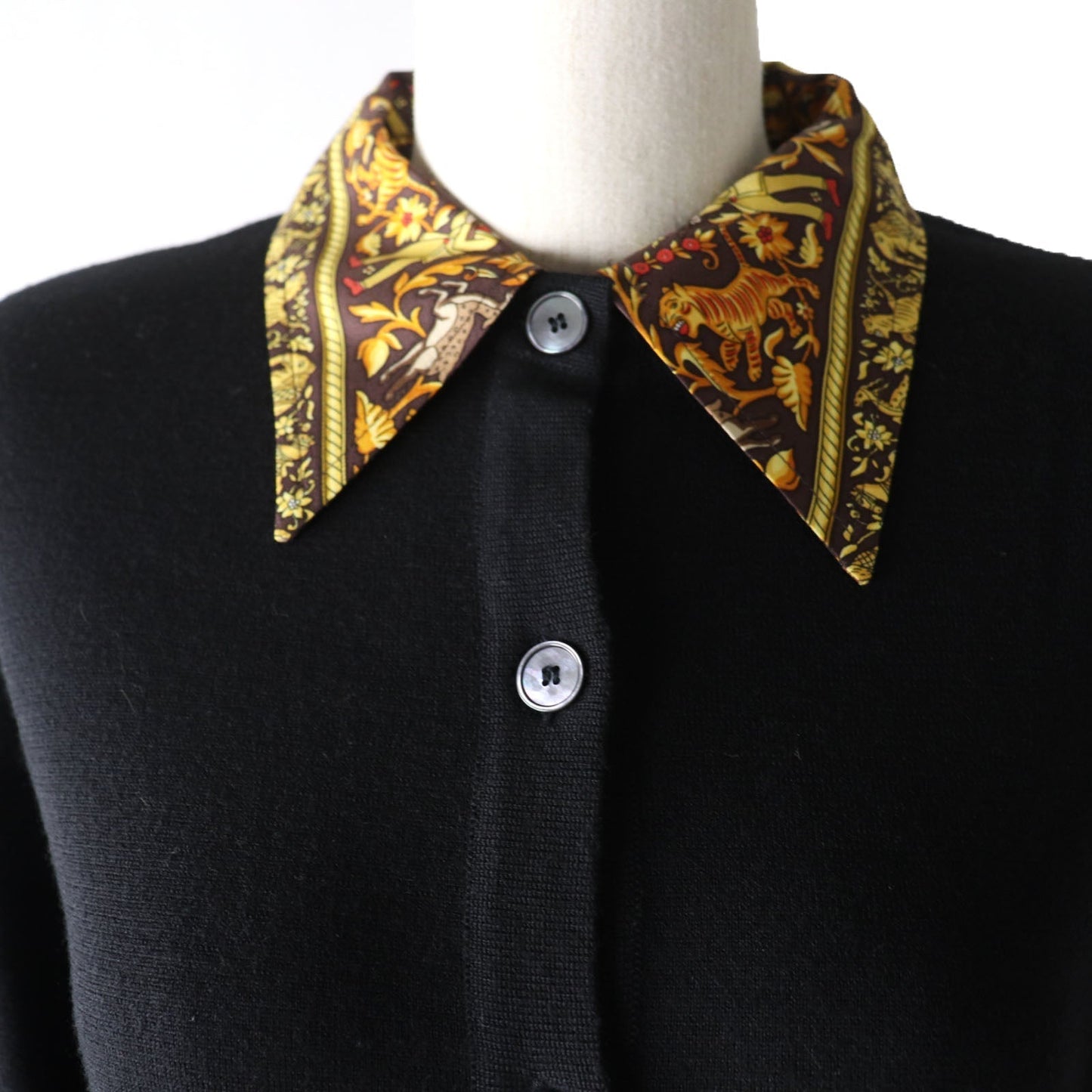 HERMES cardigan wool black S