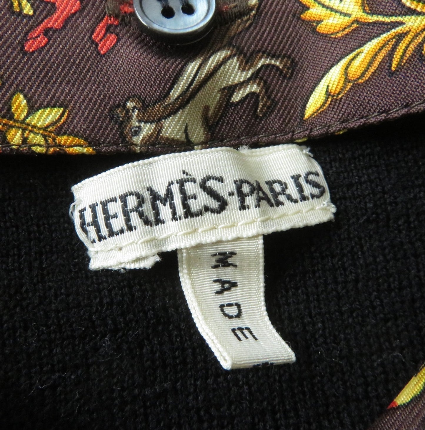 HERMES cardigan wool black S