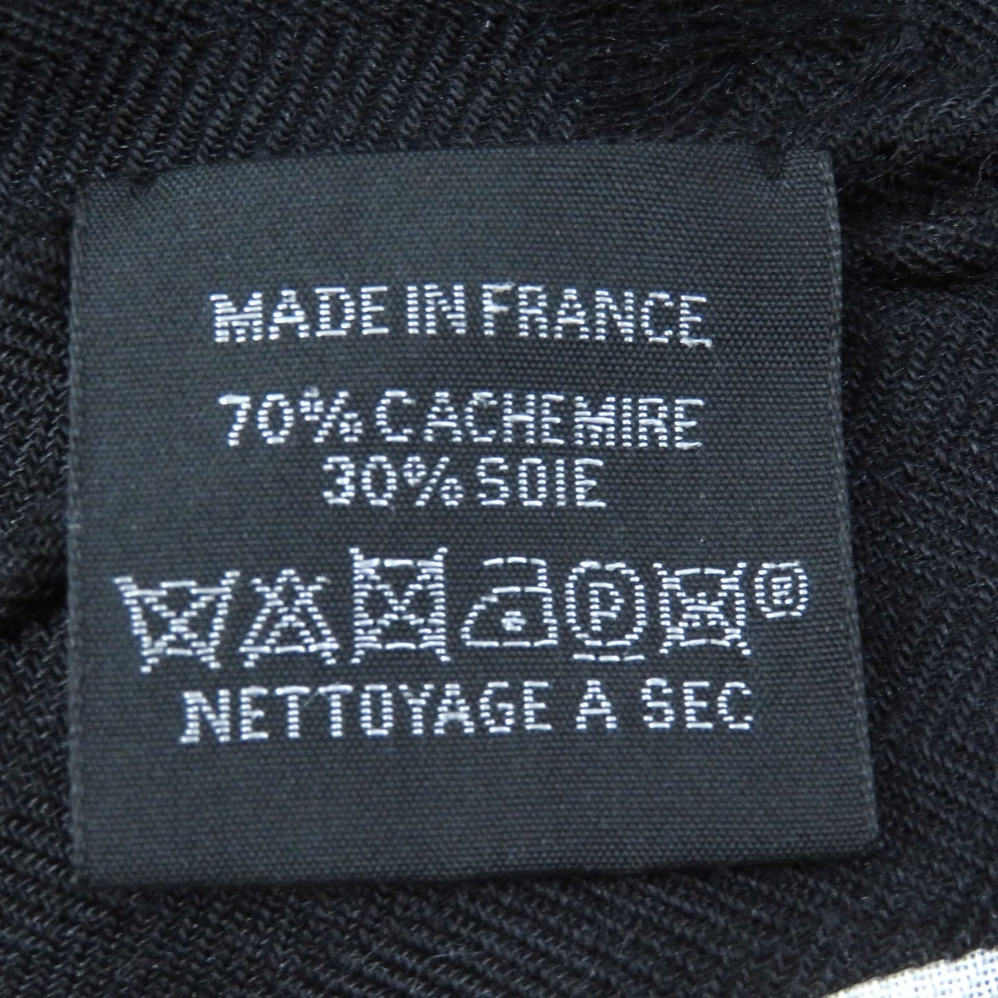 HERMES shawl cashmere Black White Khaki