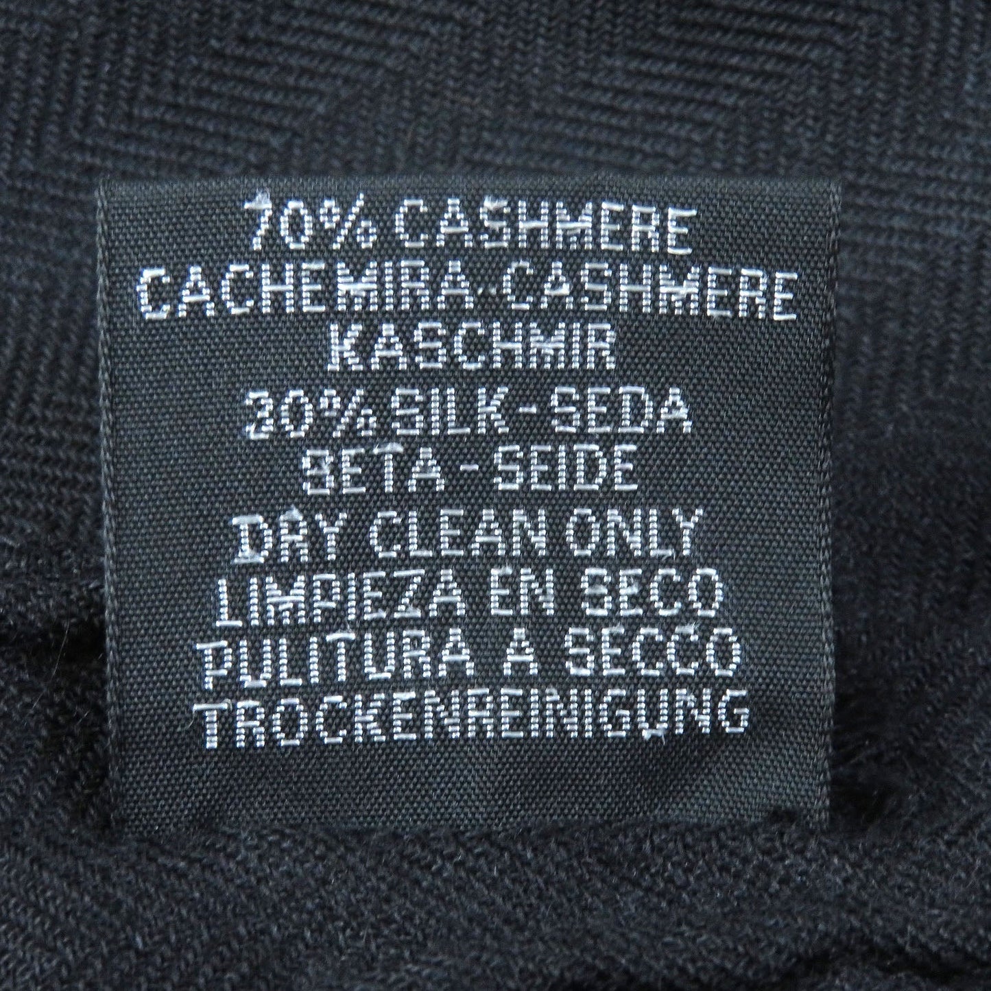 HERMES shawl cashmere Black White Khaki