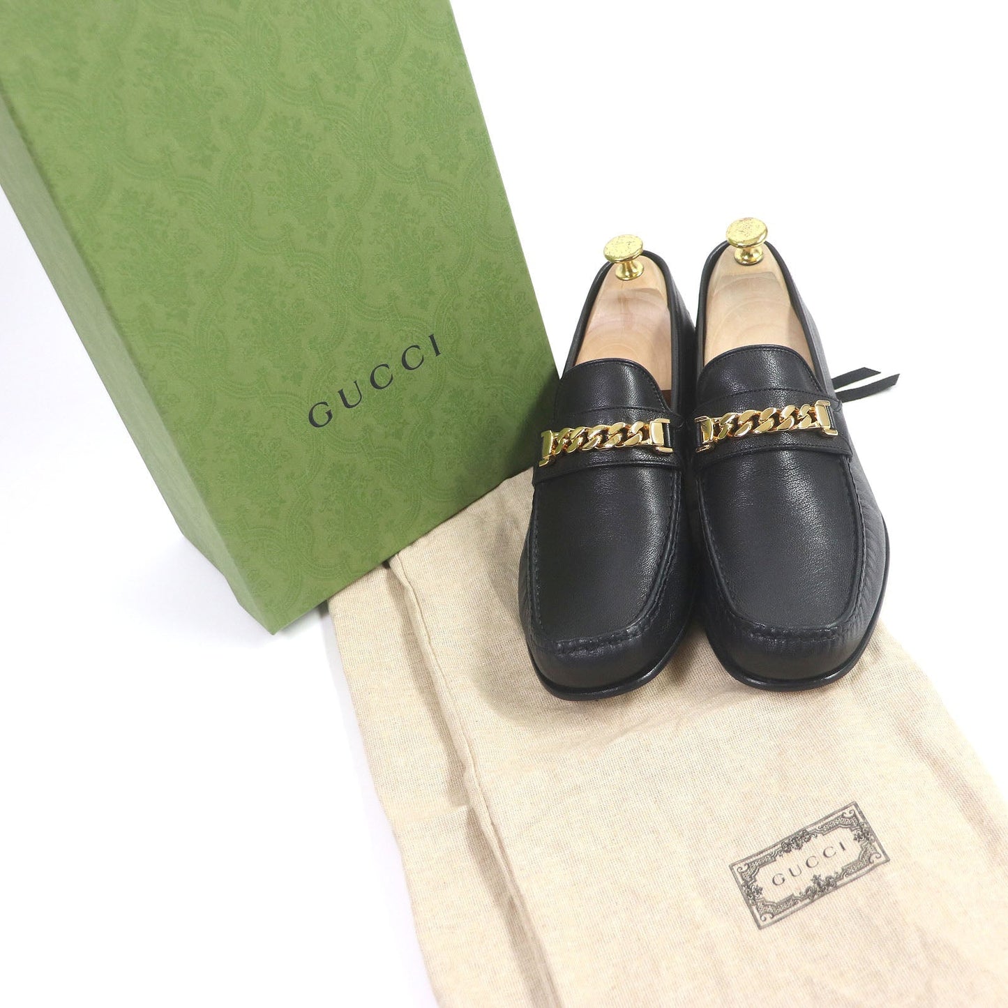 GUCCI loafers 643620 leather black 8