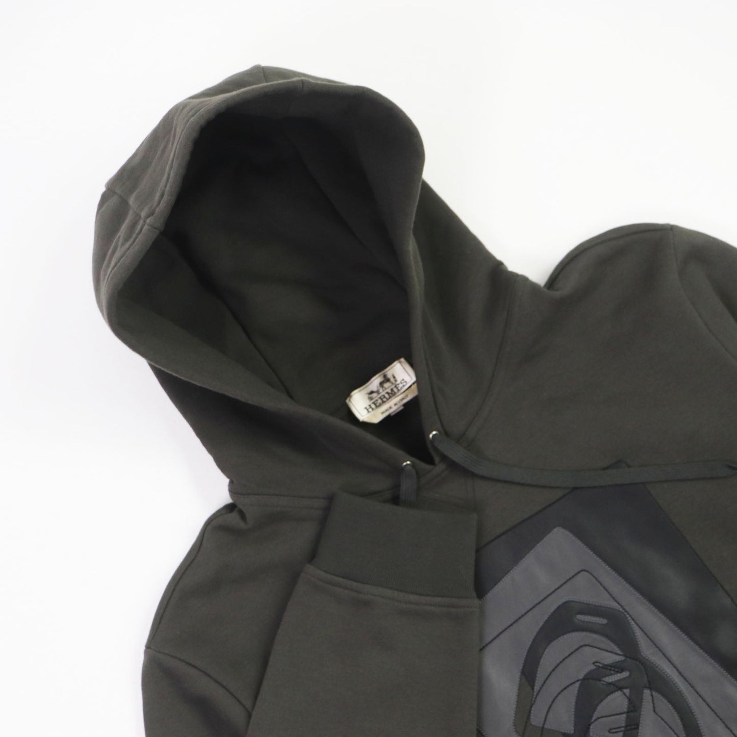 HERMES Hoodie cotton Khaki type M