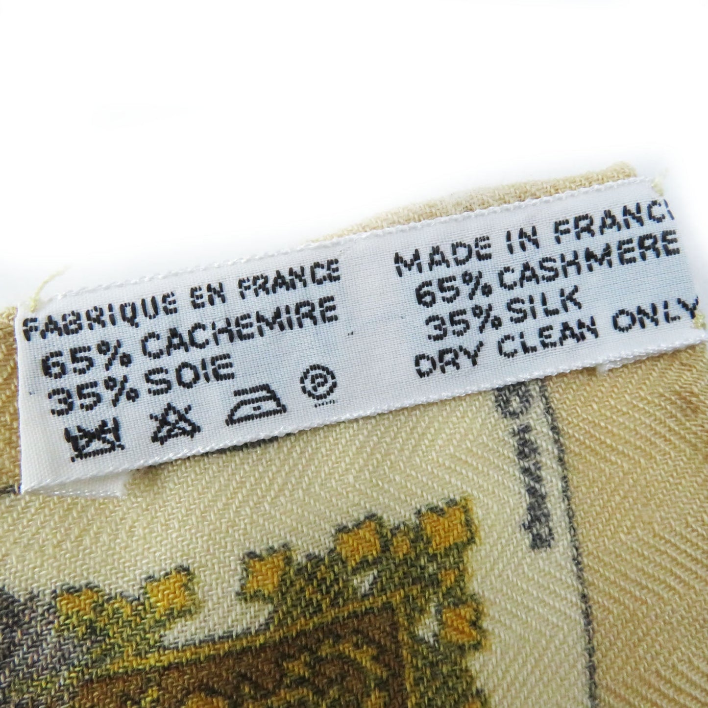 HERMES scarf cashmere Brown type Carre45 Brins d'Or Golden Branches