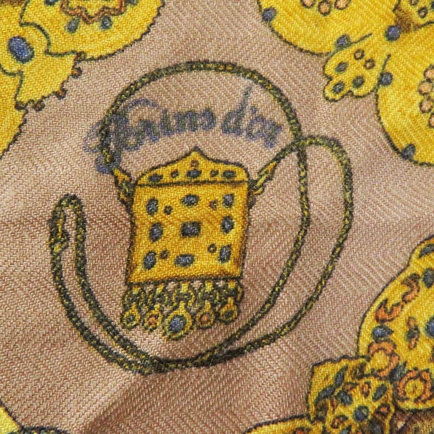 HERMES scarf cashmere Brown type Carre45 Brins d'Or Golden Branches