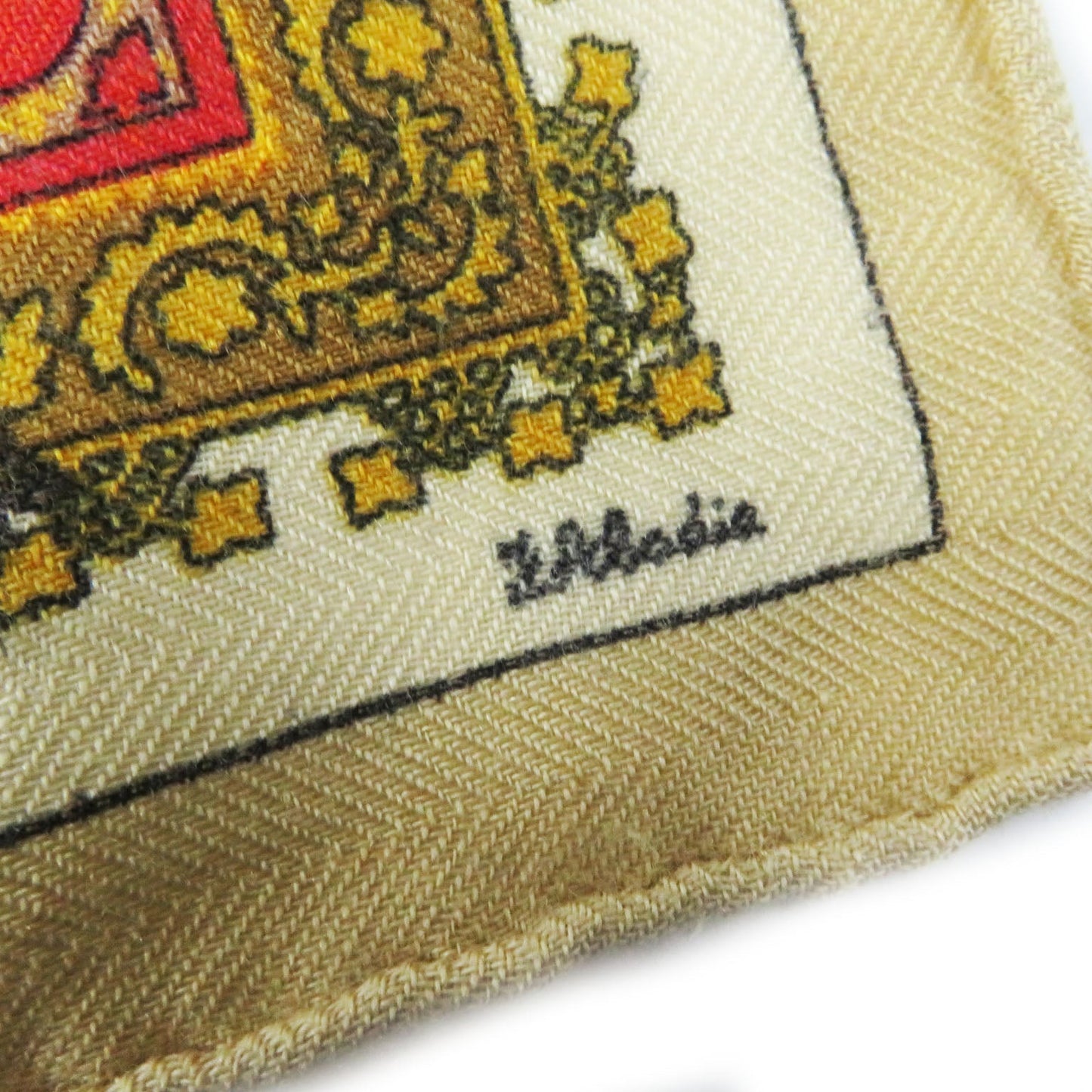 HERMES scarf cashmere Brown type Carre45 Brins d'Or Golden Branches