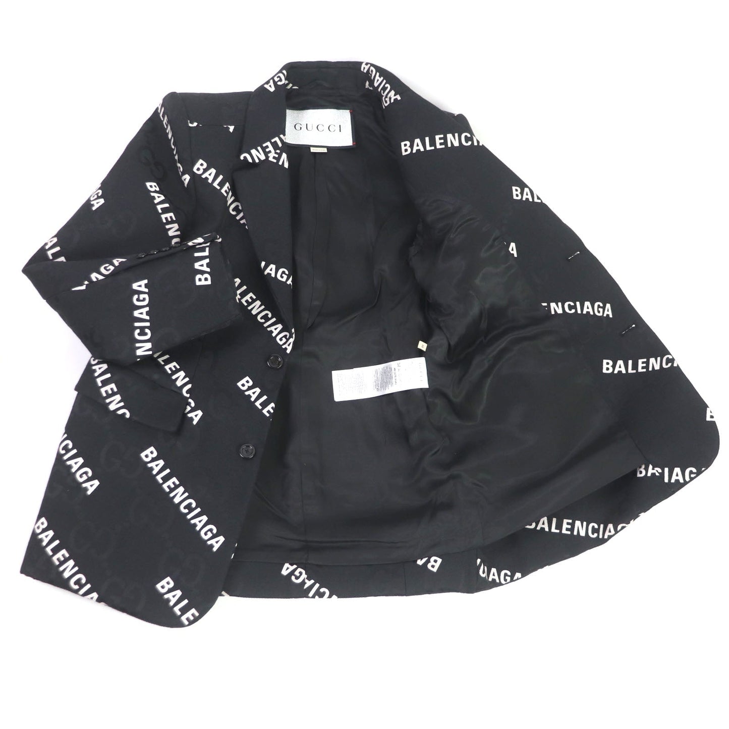 GUCCI tailored jacket 676014 Outer: 70% cotton, Outer: 30% polyester, Lining: 100% rayon black The Hacker Jumbo GG Jacket mens 48 Used