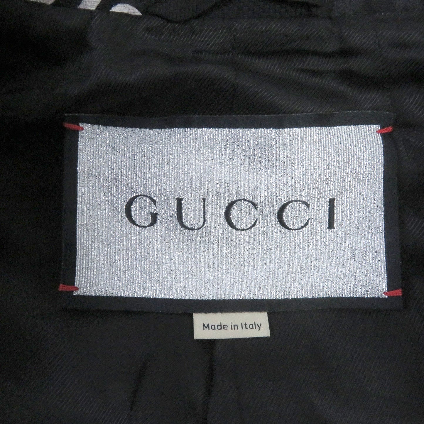 GUCCI tailored jacket 676014 Outer: 70% cotton, Outer: 30% polyester, Lining: 100% rayon black The Hacker Jumbo GG Jacket mens 48 Used