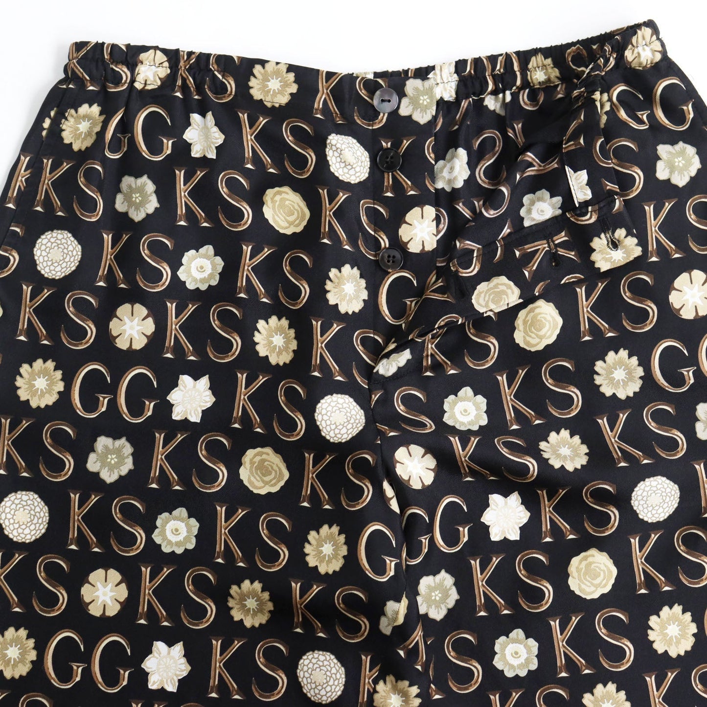 GUCCI Shorts 649062 silk Black multicolor 44
