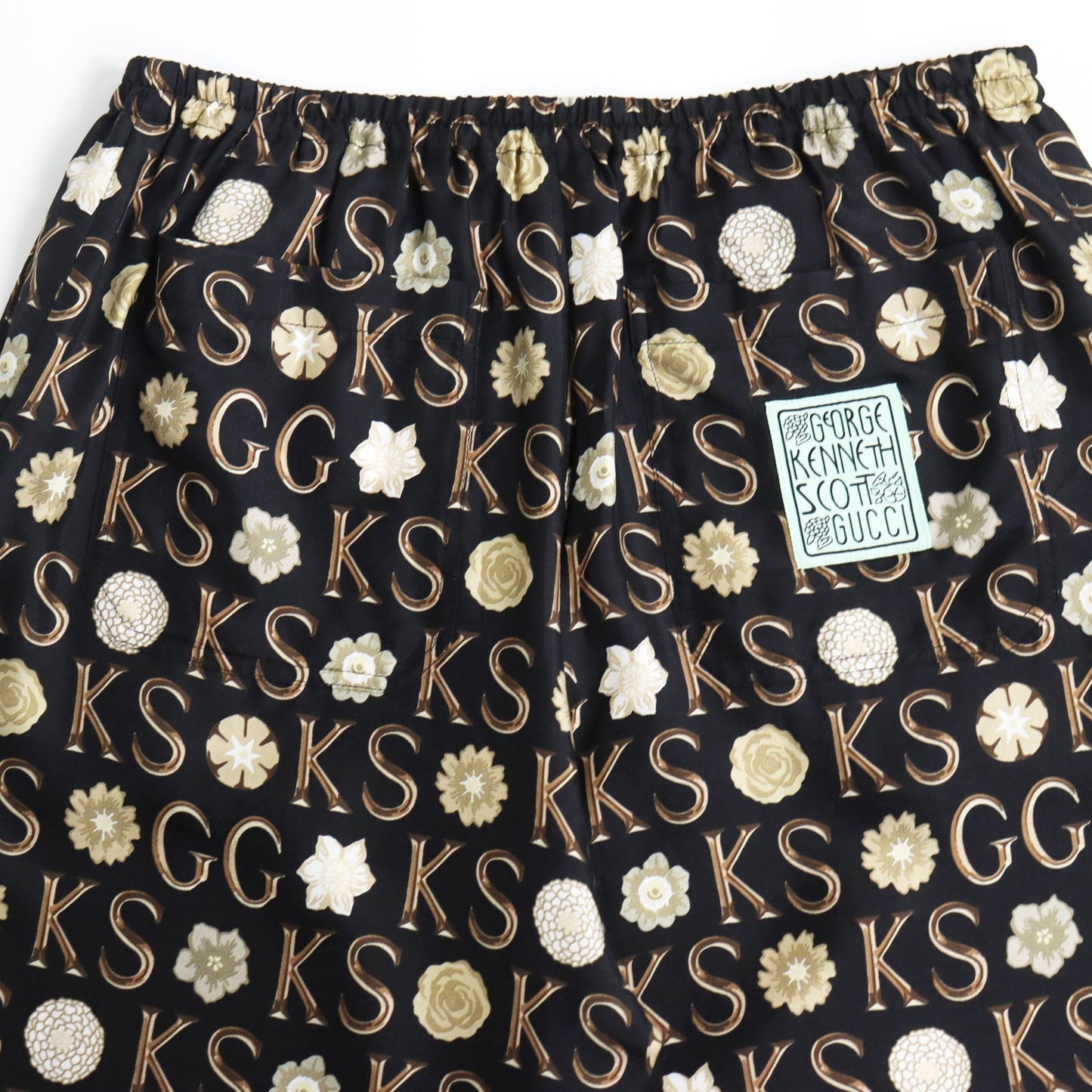 GUCCI Shorts 649062 silk Black multicolor 44