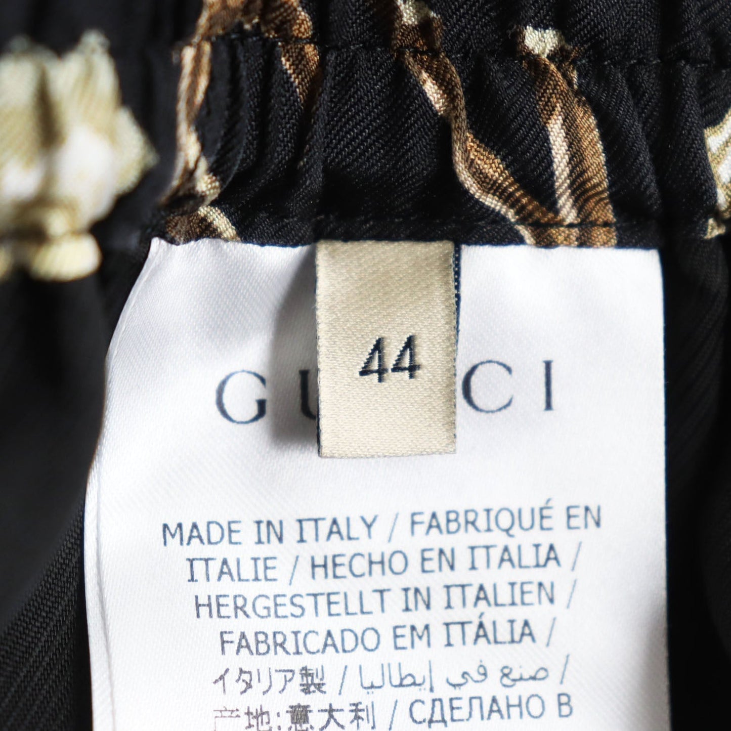 GUCCI Shorts 649062 silk Black multicolor 44