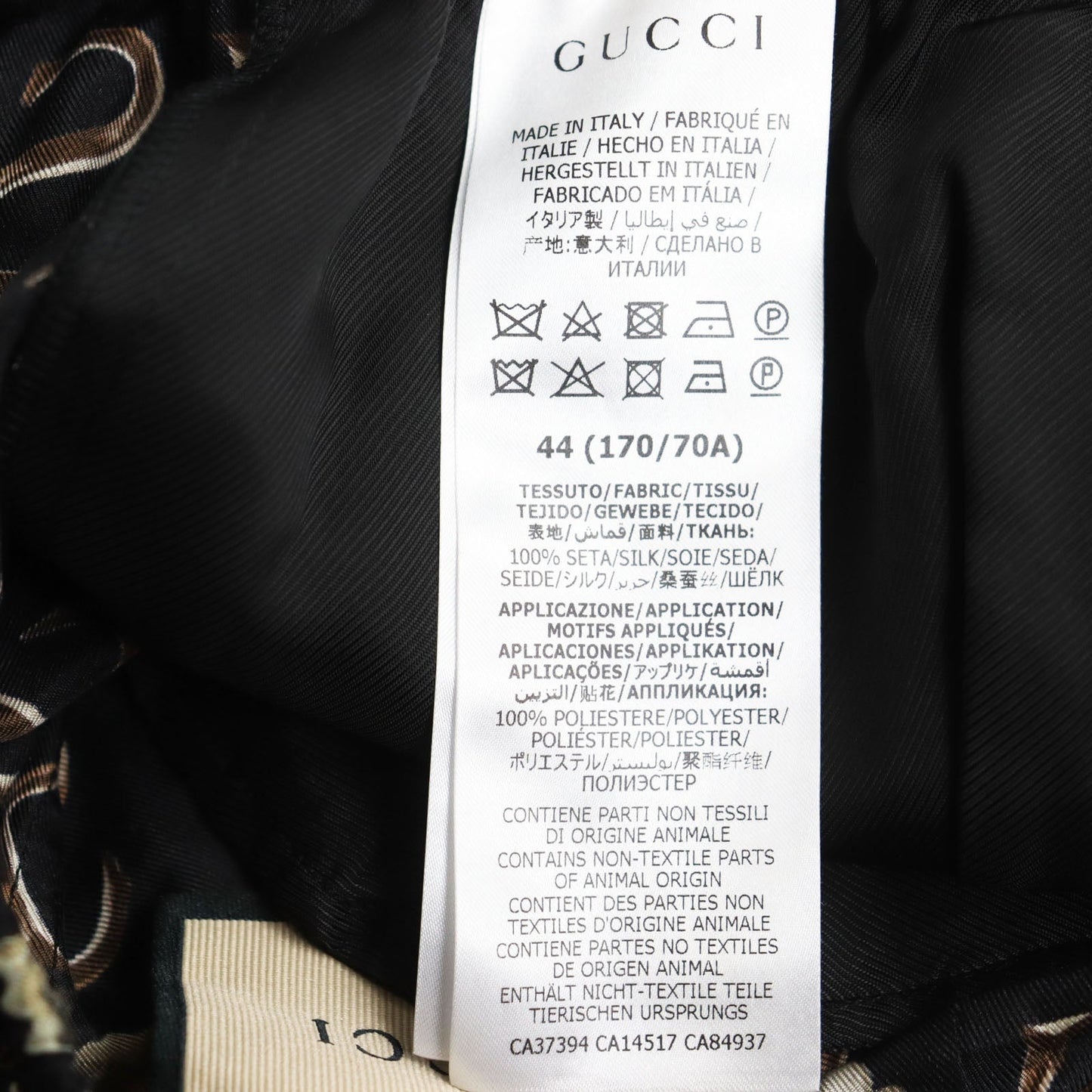 GUCCI Shorts 649062 silk Black multicolor 44