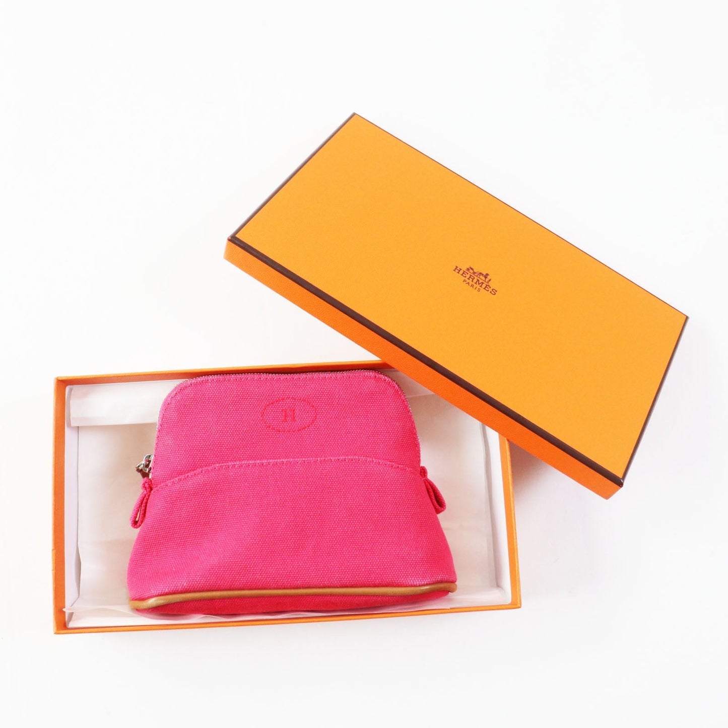 HERMES Cosmetics Pouch cotton hibiscus Boride pouch mini mini